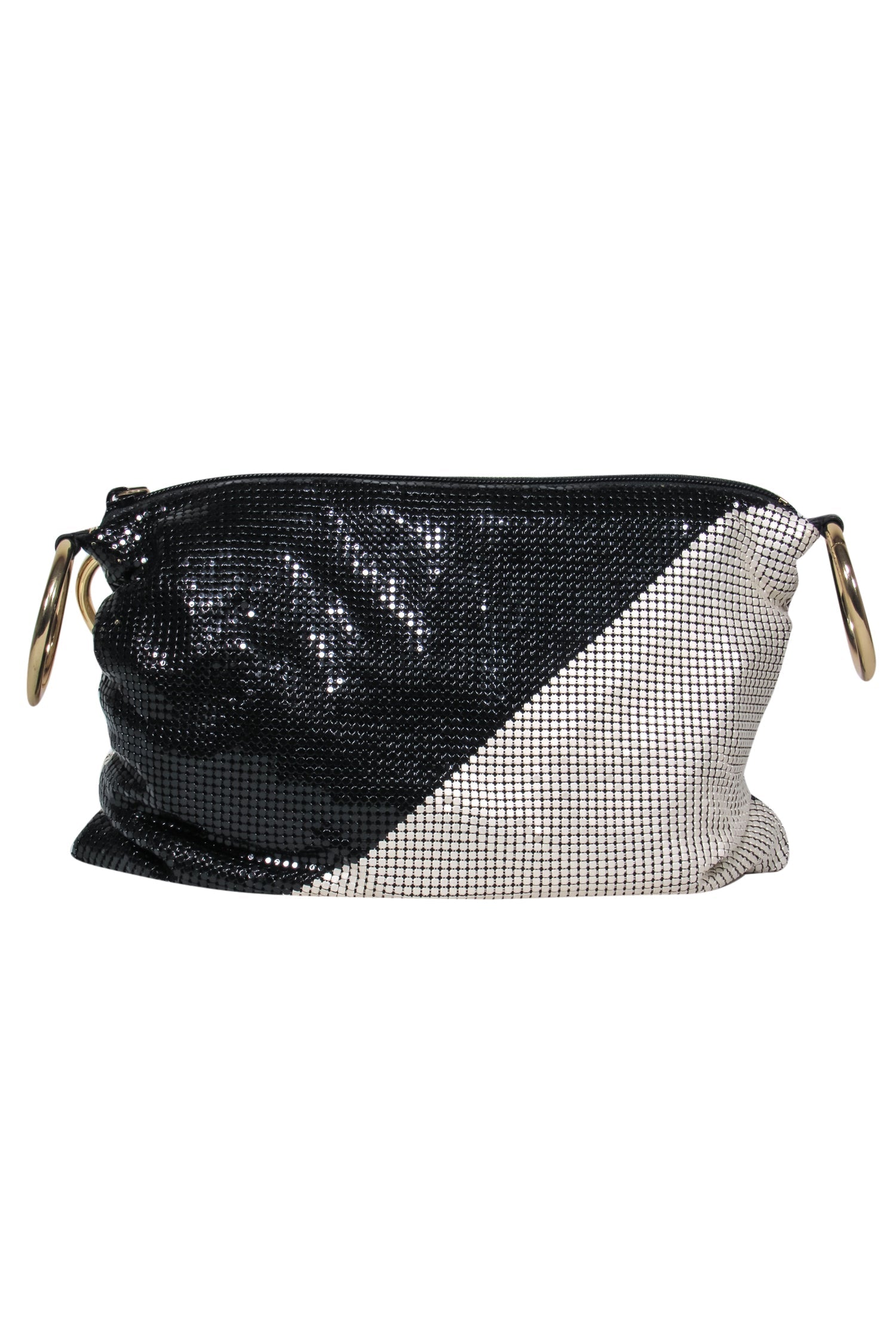 Whiting & Davis - Rockin' Black & White Chainmail Crossbody Purse