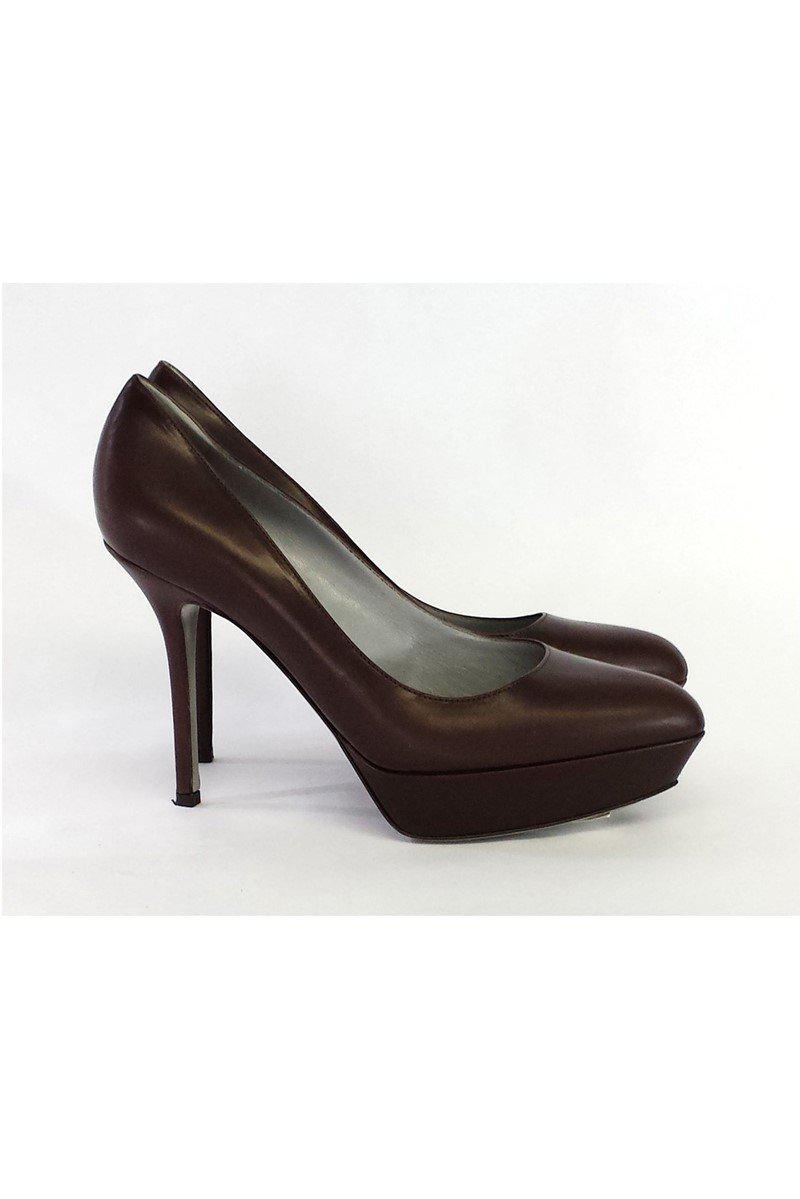Gorgeous Sergio Rossi Brown Leather Pointed Toe Platform Pumps in Size 7.5 - Grab Yours Now!