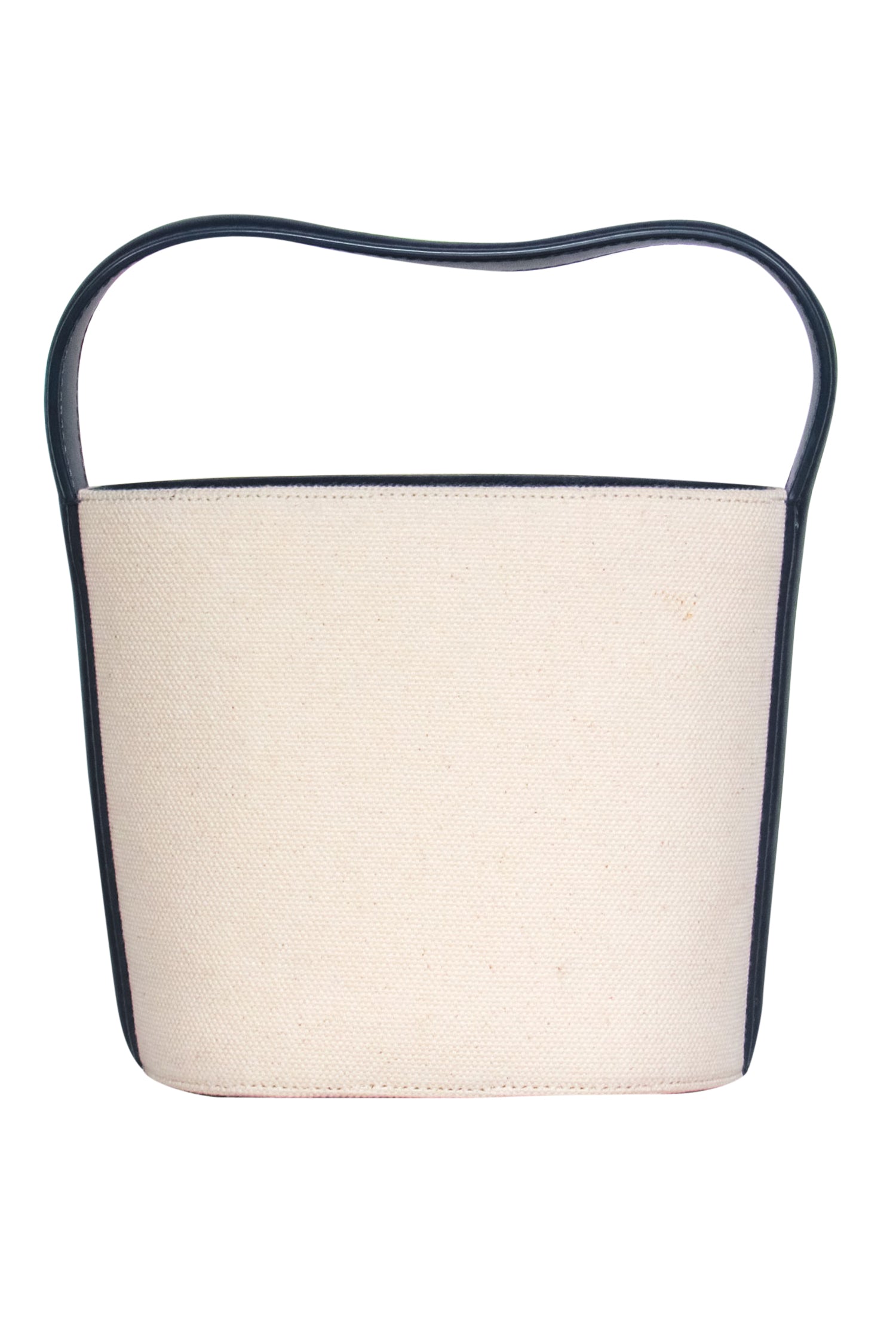 Staud's Tan Canvas & Navy Leather Bisset: The Ultimate Convertible Summer Bucket Bag