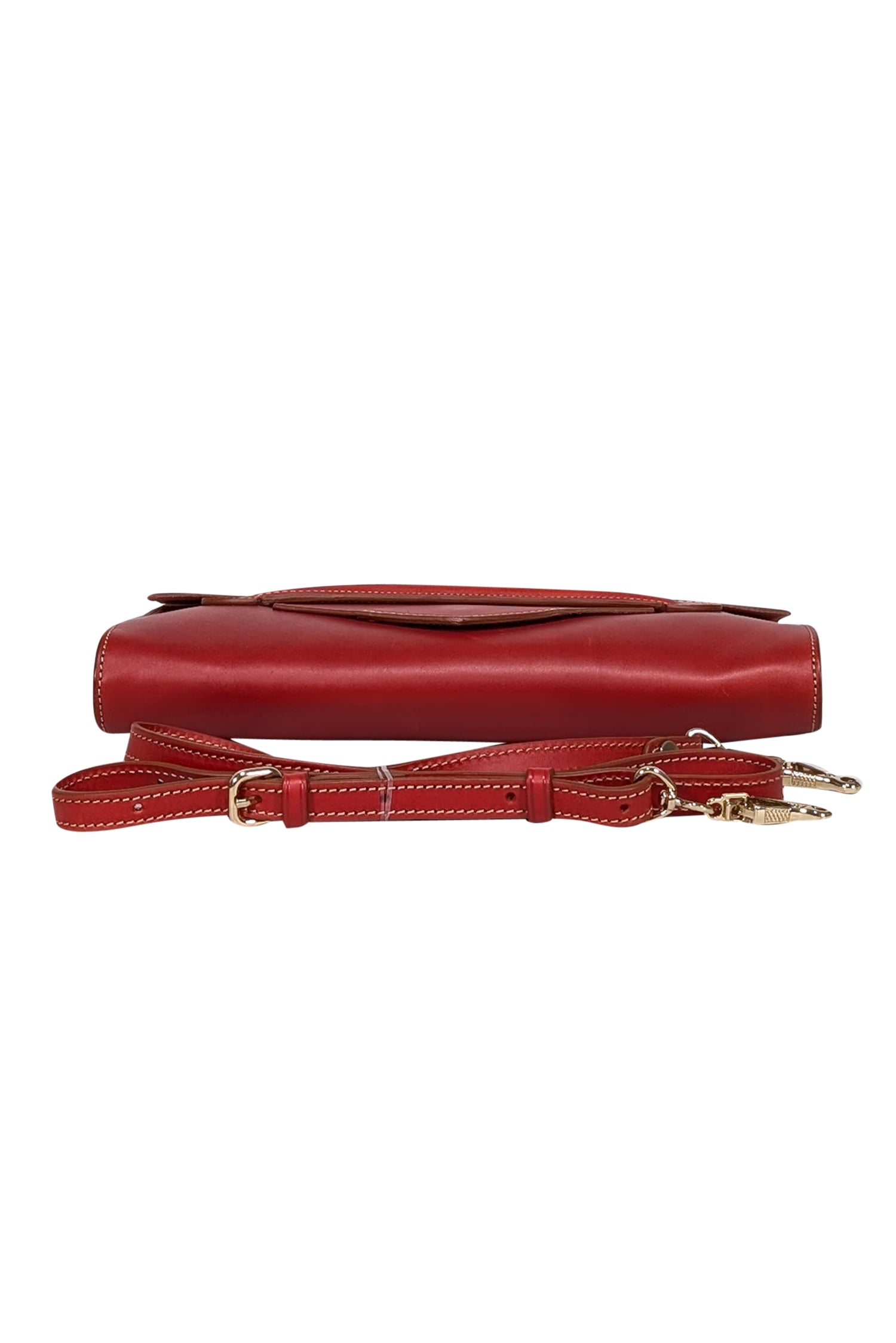 Boldrini Ruby Red Leather Envelope Clutch - A Statement Piece