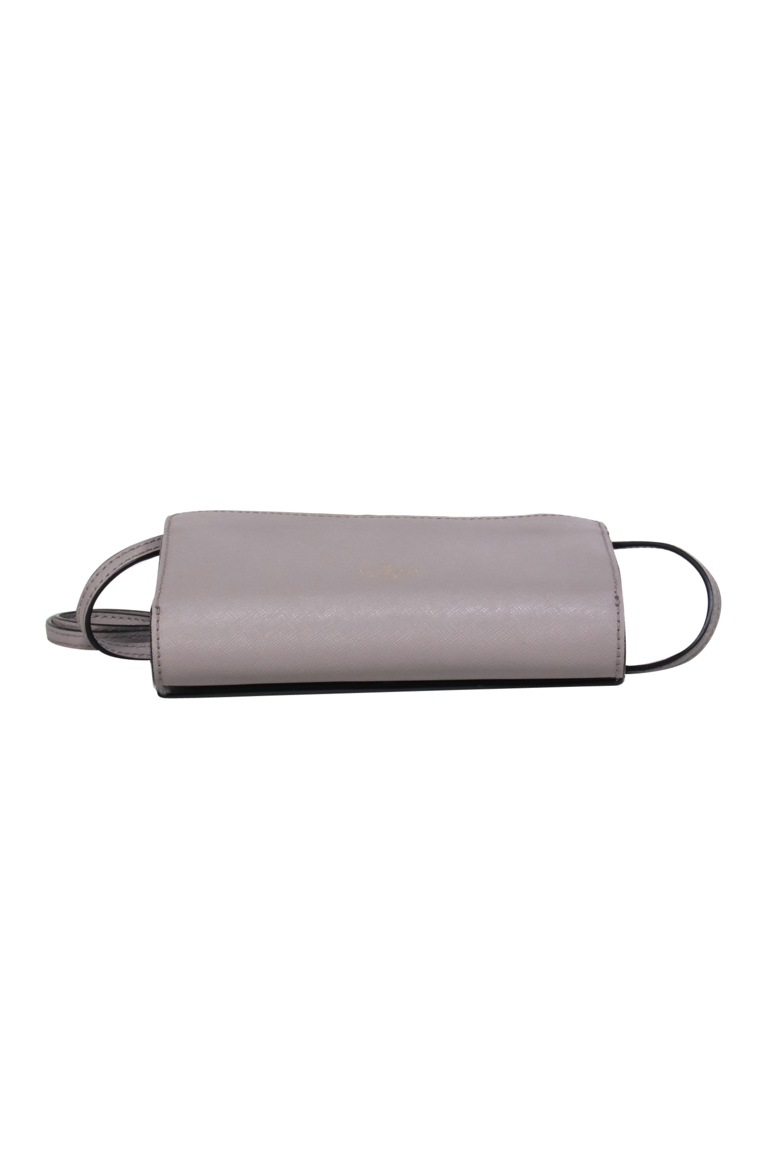 Kate Spade - Grey Textured Leather Fold-Over Sparkling Owl Crossbody Bag