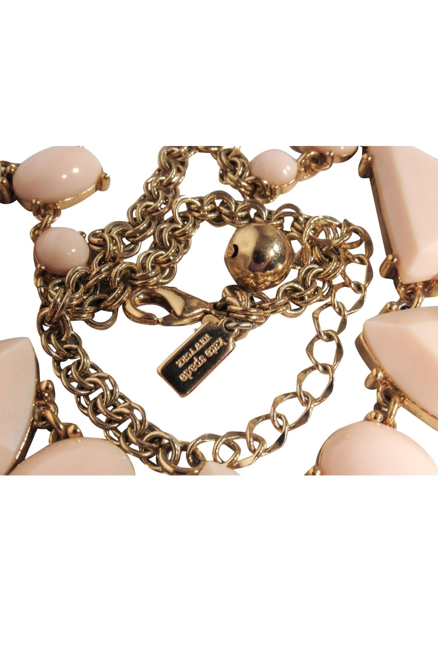 Kate Spade - Stunning Light Pink & Gold Faux Gem Statement Necklace