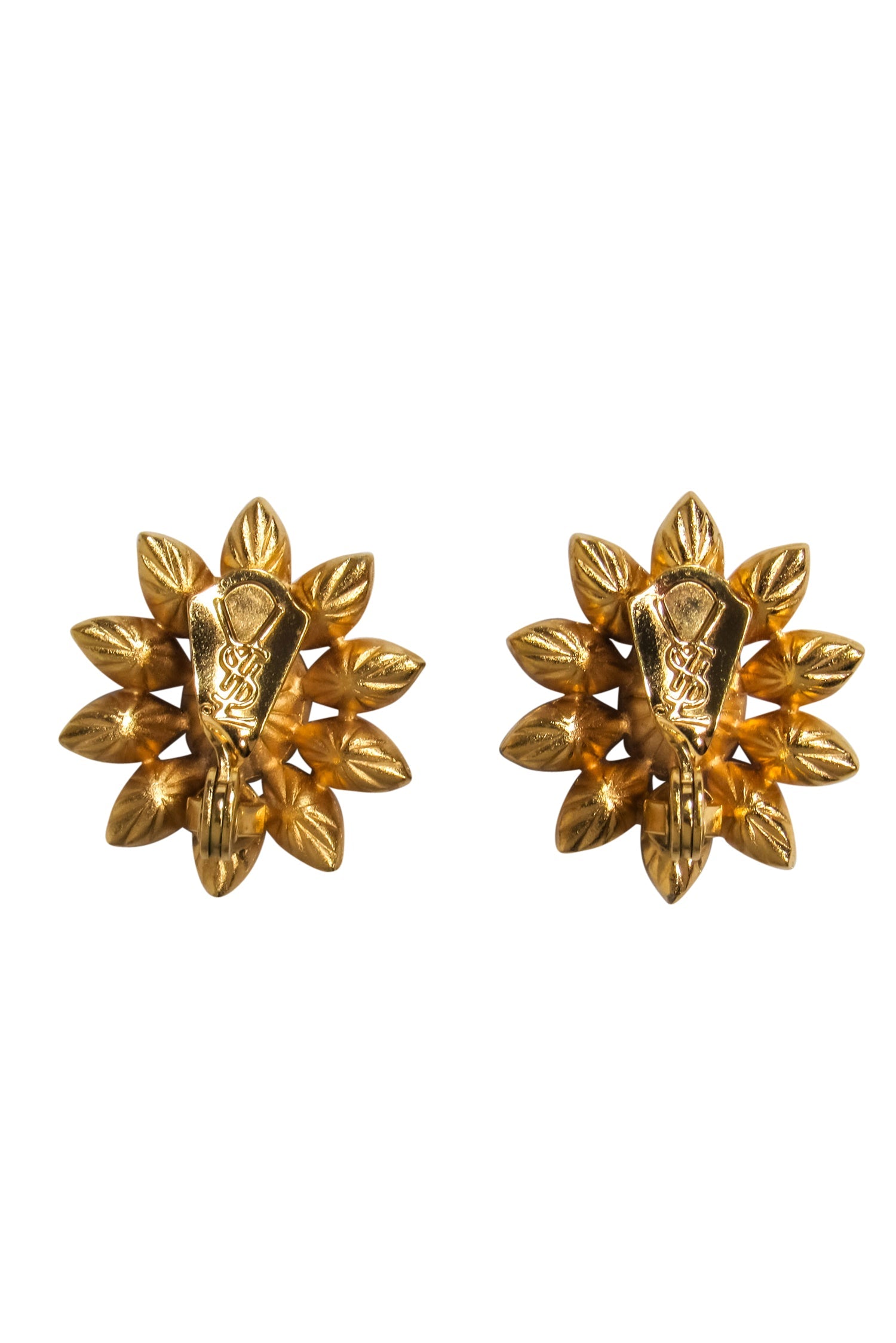 Yves Saint Laurent - Sparkling Gold, Pink & Purple Jeweled Clip-On Earrings