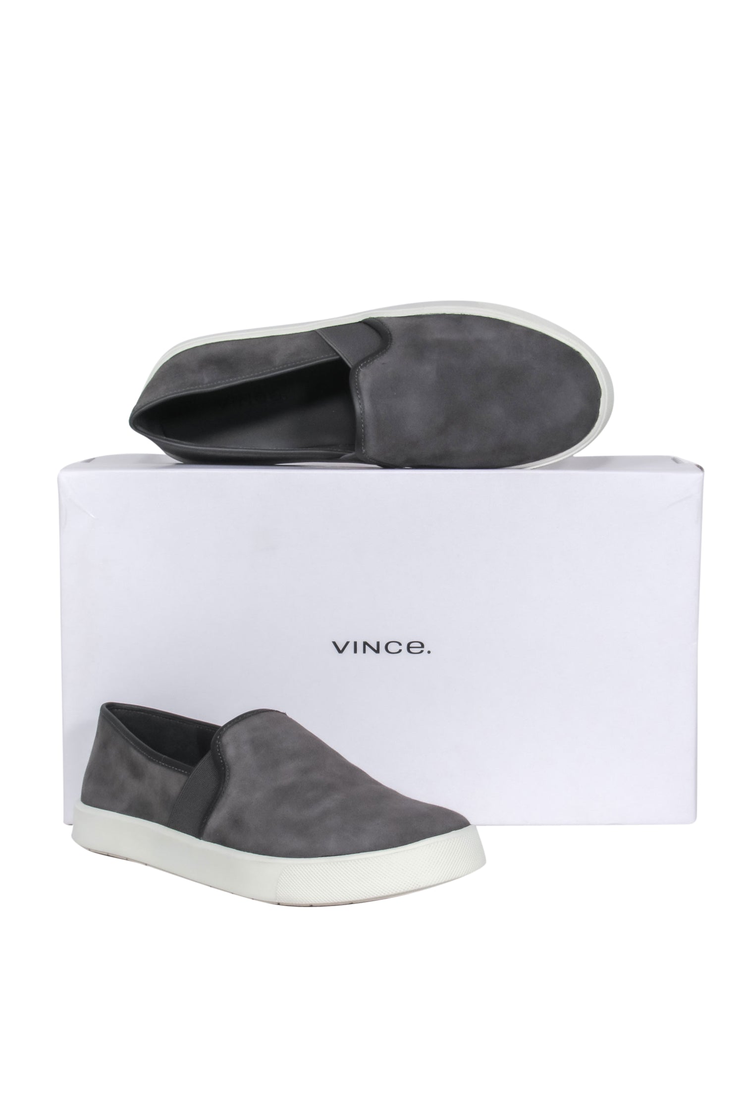 Vince Grey Suede Preston Slip-On Sneakers: Style for Your Weekend Adventures, Size 5