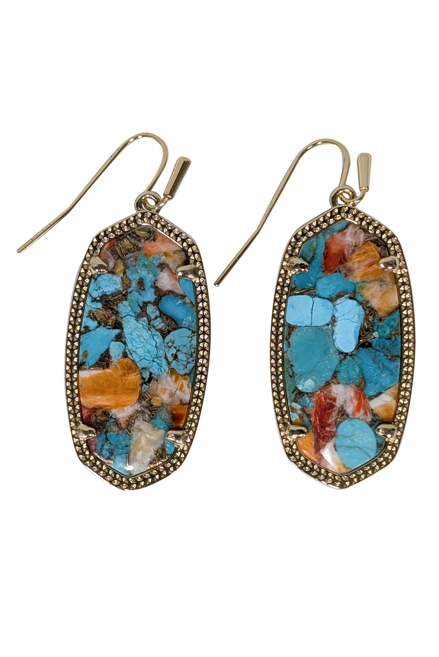 Kendra Scott - Sparkling Teal, Orange & Gold Dangle Earrings