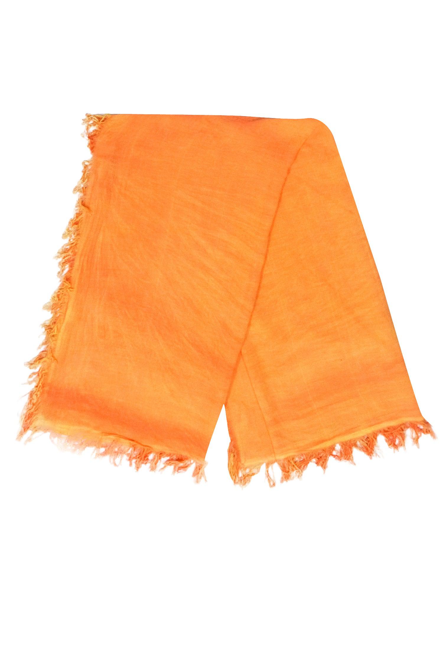 Maison de Famille - Bright Orange Fringe Hem Scarf: A Springtime Essential