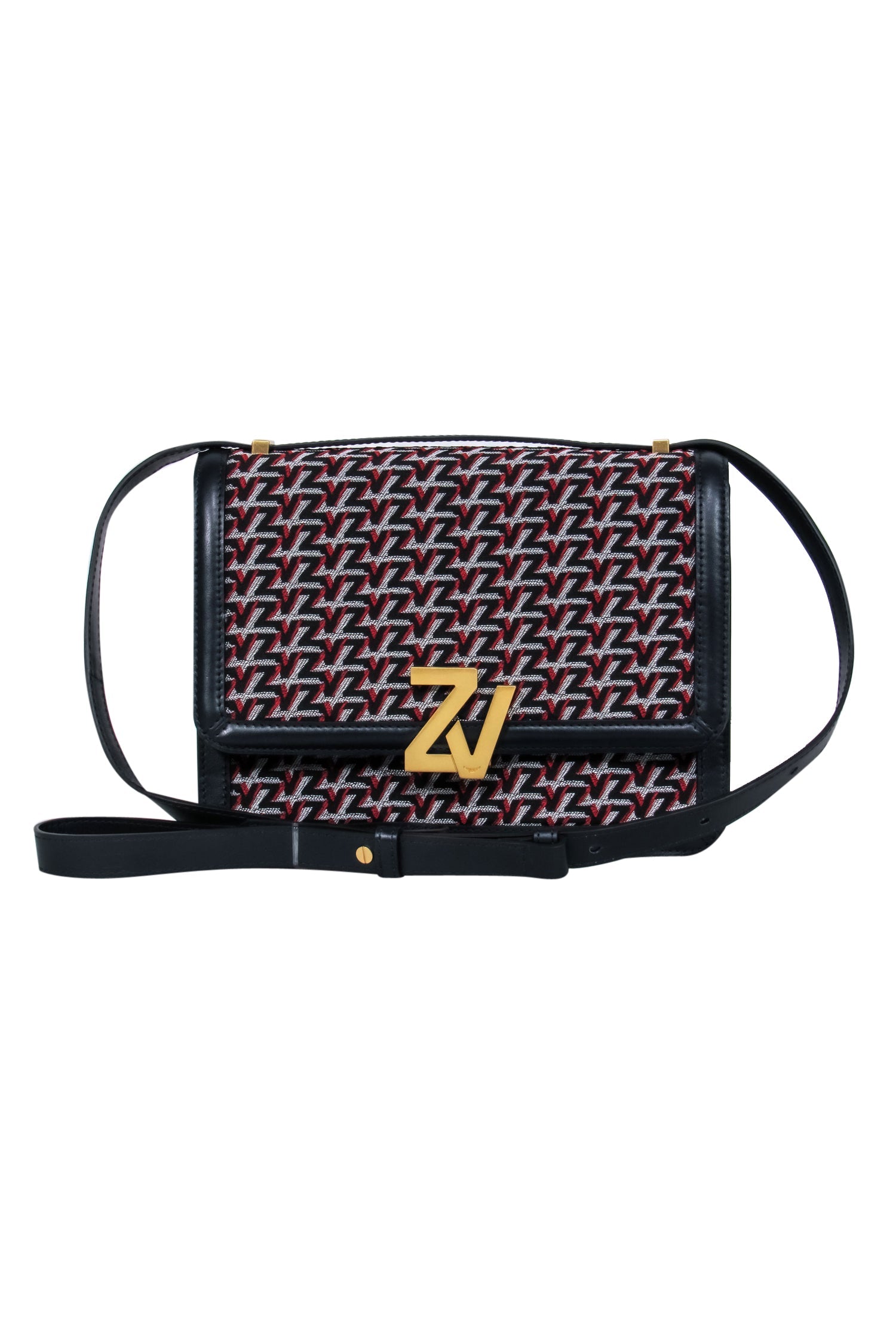 Zadig & Voltaire - Navy Smooth Leather Square Logo-Embroidered Crossbody Bag
