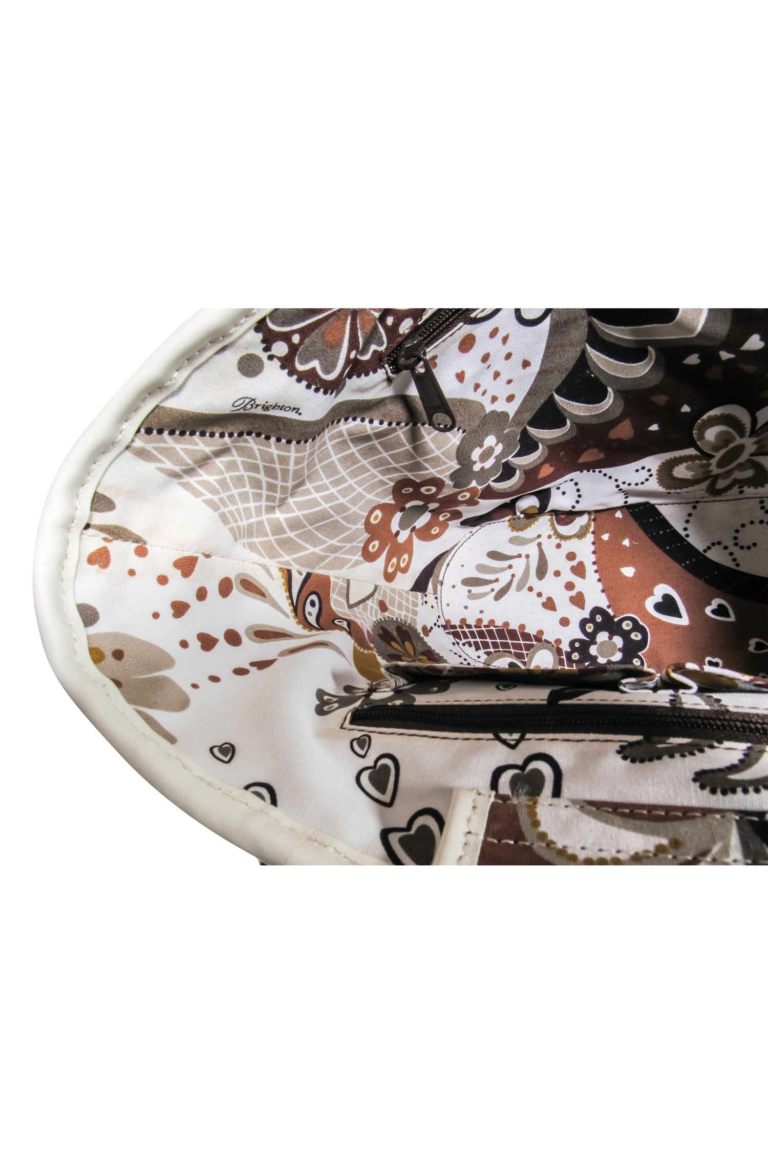 Brighton Beige Straw Tote Bag with Stunning Leather Flowers