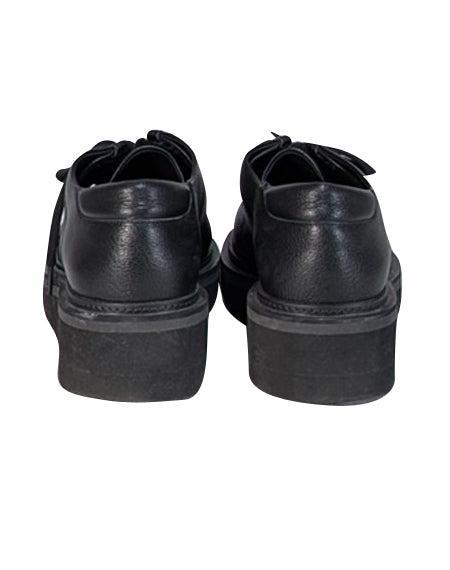 Ferragamo Black Leather Euripilo Platform Loafers - Size 10.5 - Stylish & Quirky!