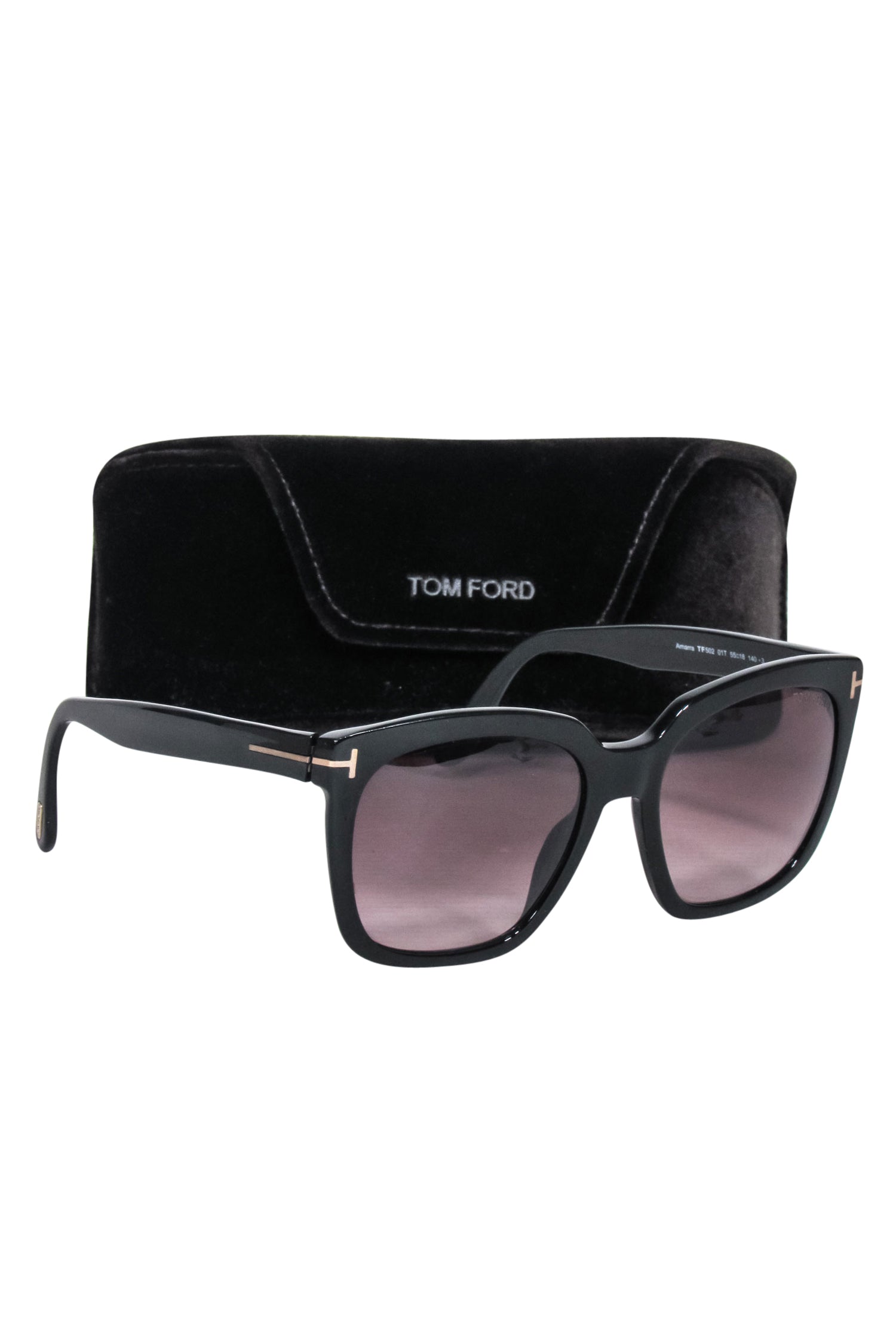Tom Ford - Stunning Black Large Sunglasses with Brown Ombre Lenses