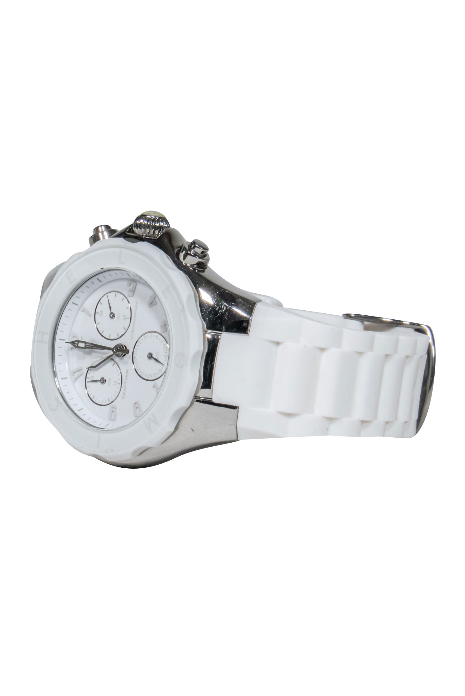 Michele - Stylish White Silicone Band Stainless Steel Watch