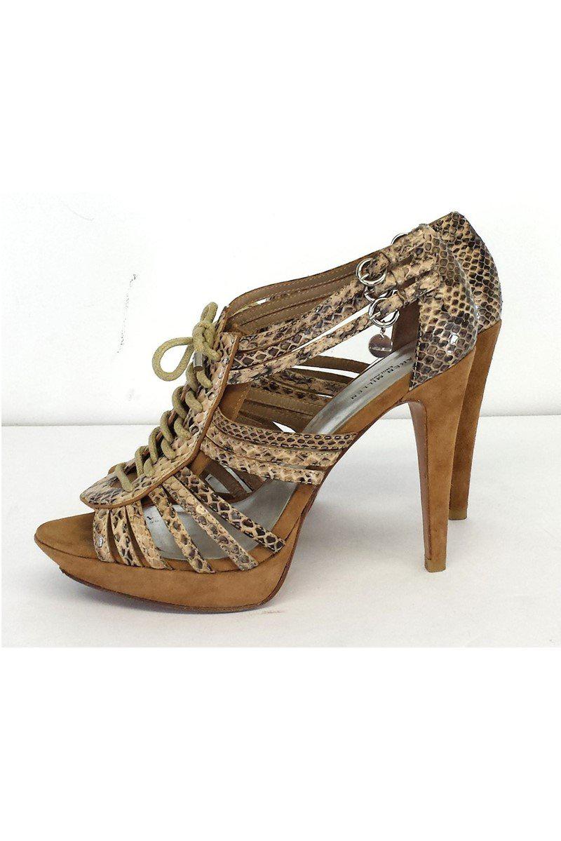 Gorgeous Karen Millen Tan Snakeskin Leather Embossed Heels - Size 8! Grab Yours Now!
