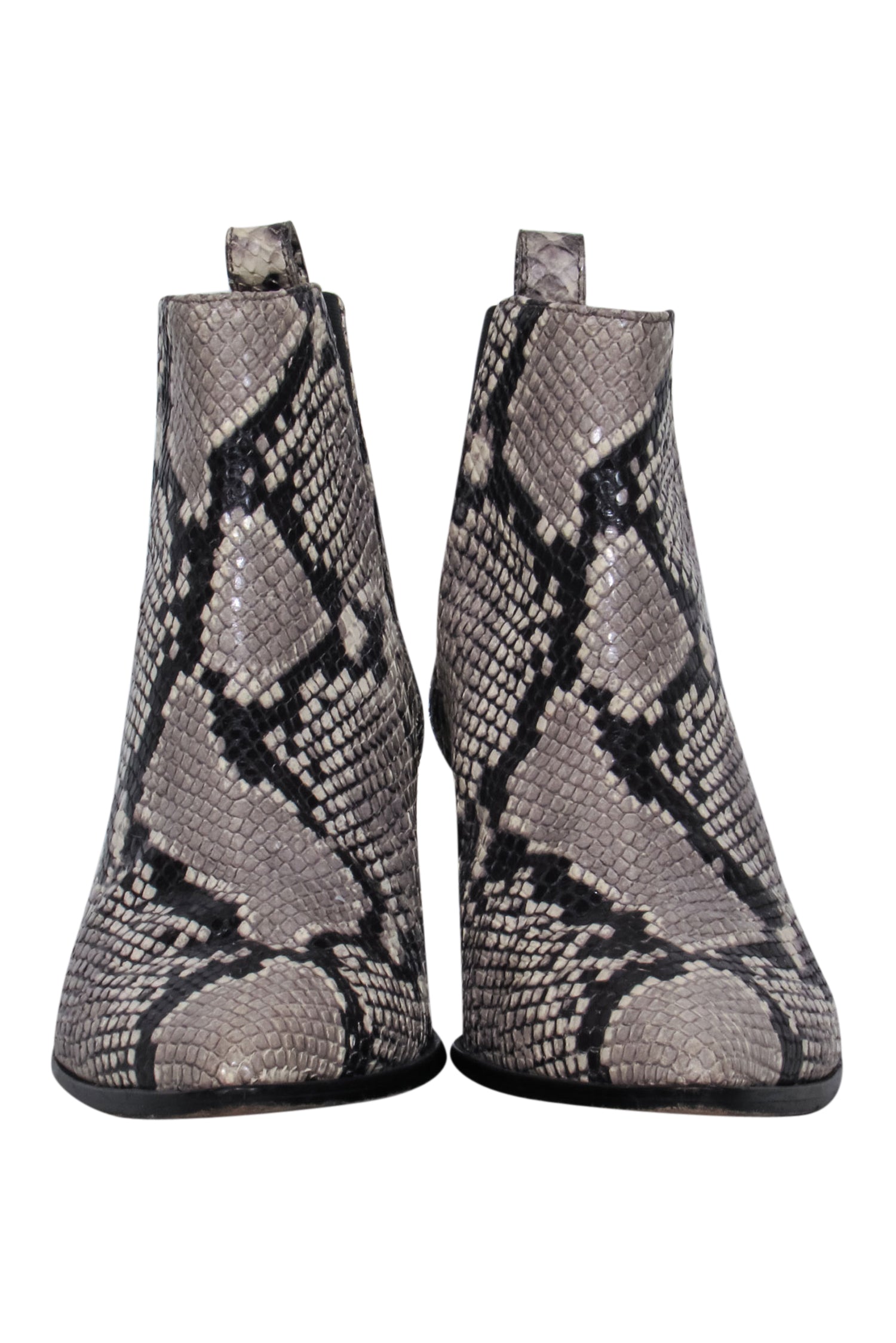 M. Gemi - Stunning Grey & Black Snake Print Booties in Size 8