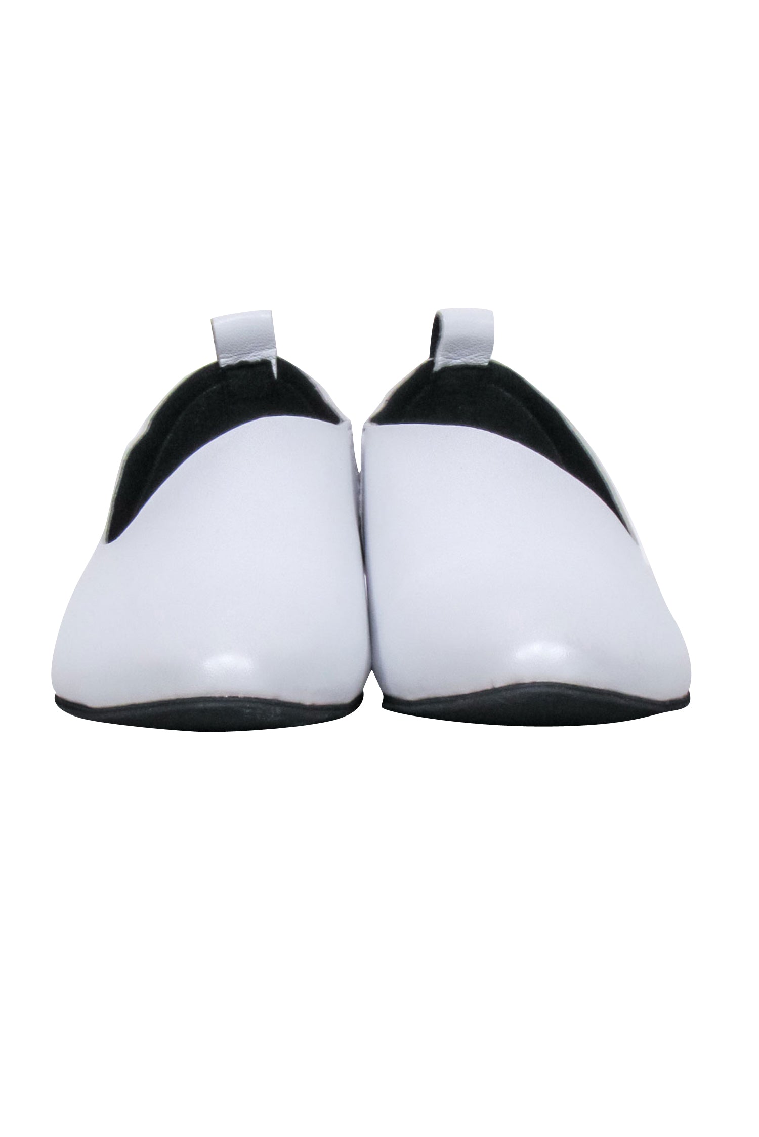 All Black's Irresistible White Leather Flats - Size 6