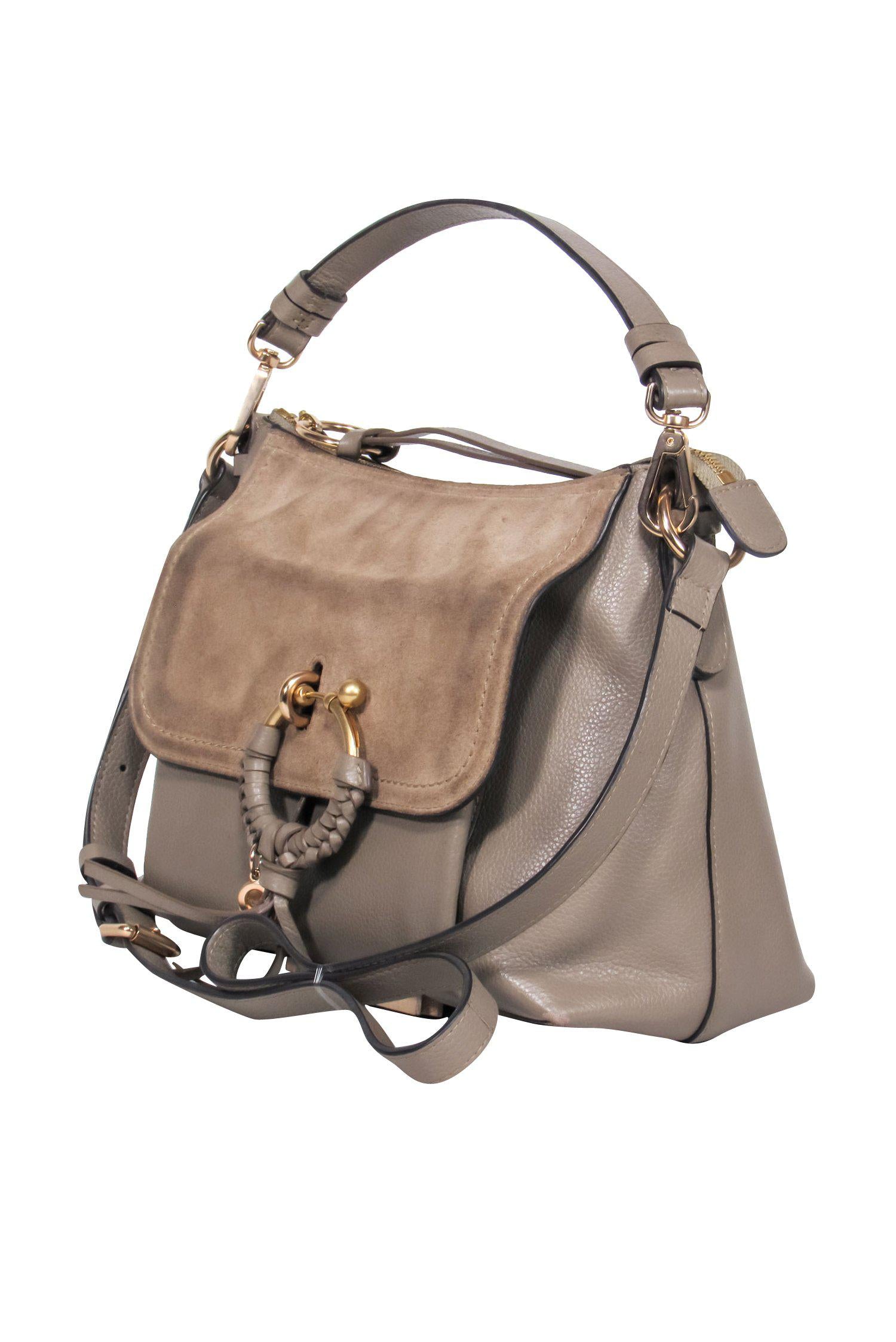 See by Chloe - Stunning Greenish Grey Pebbled Leather Crossbody with Hardware Design