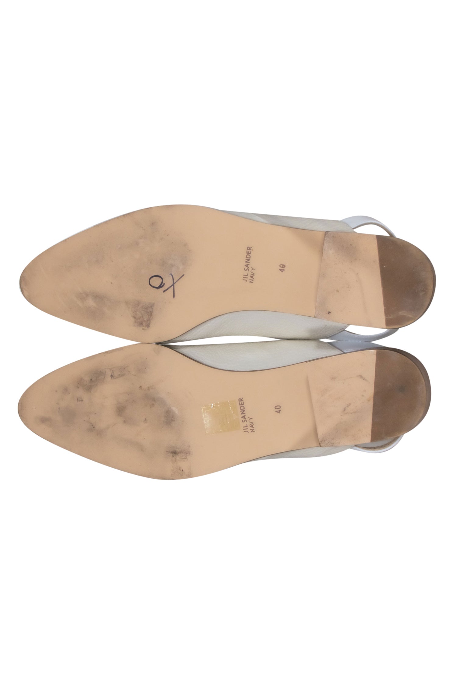 Jil Sander - Stunning Ivory & White Leather Slingback Oxfords in Size 9