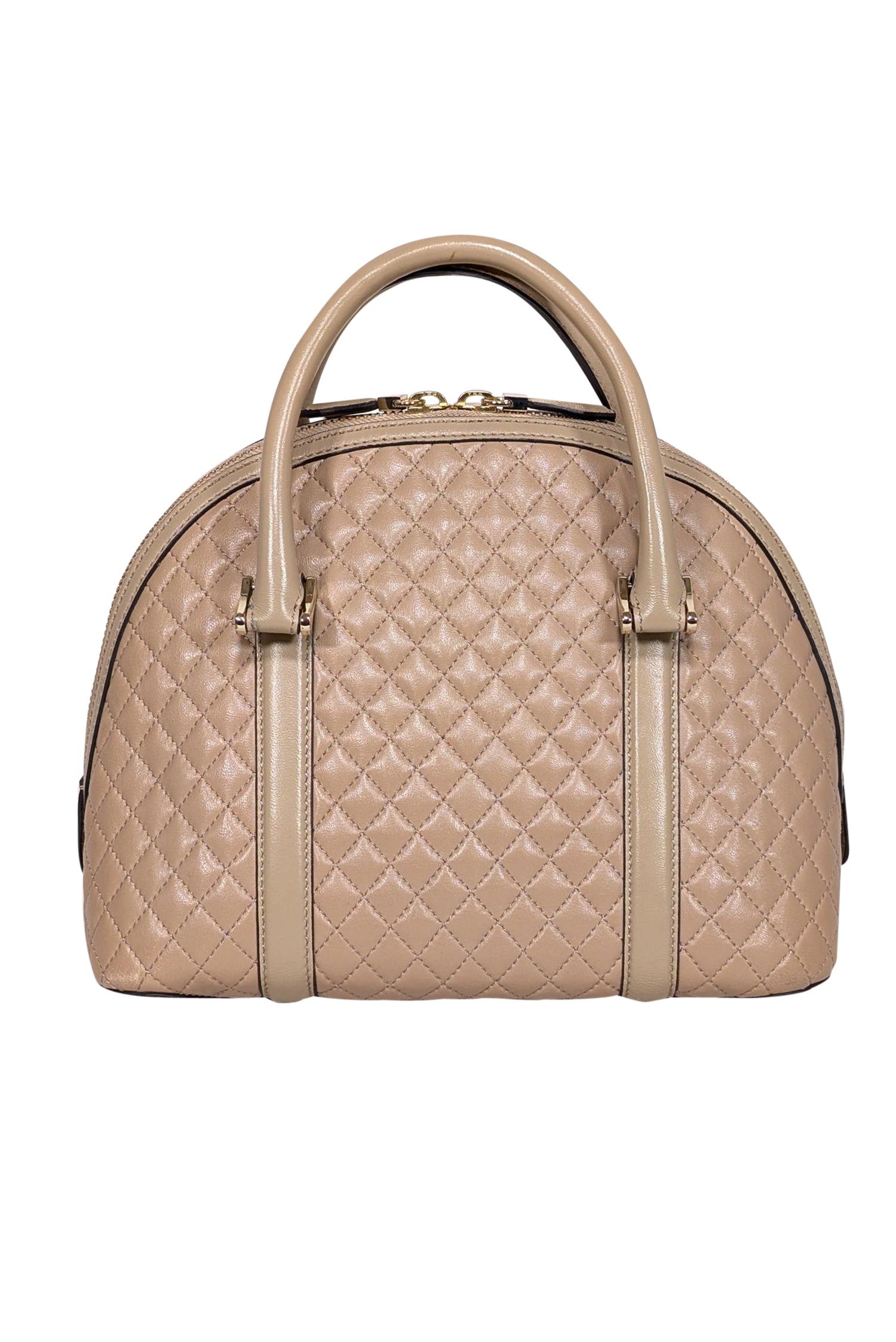 L.K. Bennett - Chic Beige Quilted Leather Satchel Bag
