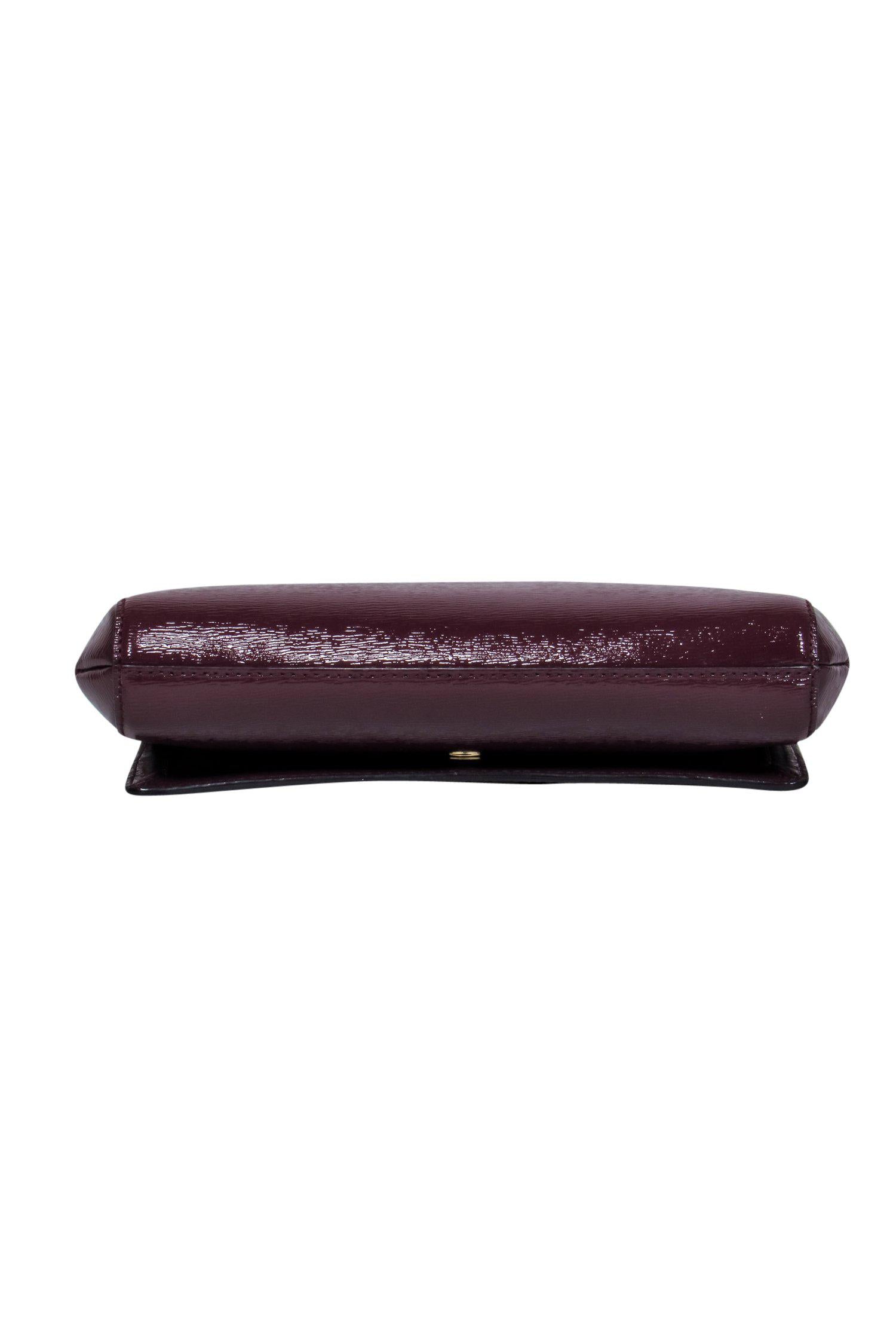 Kate Spade - Stunning Burgundy Glossy Leather Handbag with Chain Strap