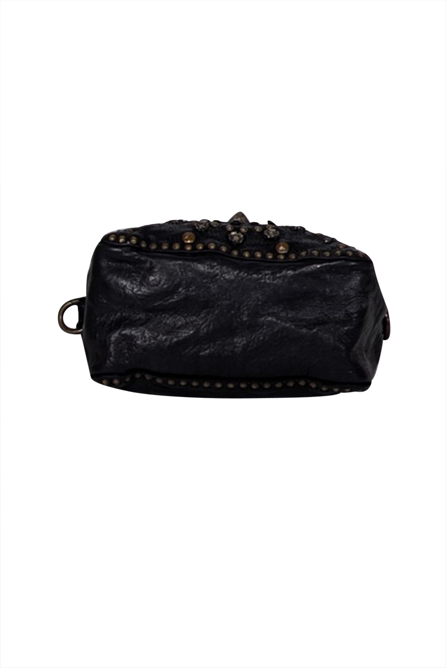 Campomaggi - Edgy Black Leather Studded Crossbody Bag