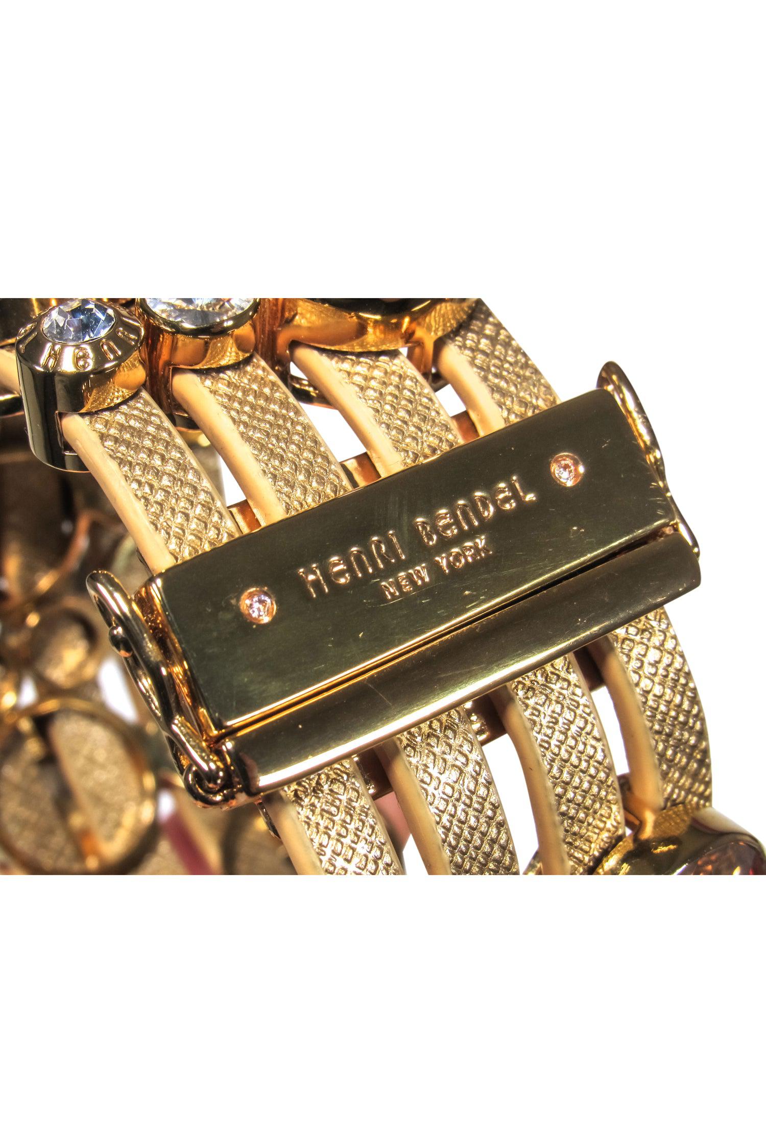 Henri Bendel's Glittering Gold Bubble Rhinestone Cuff Bracelet