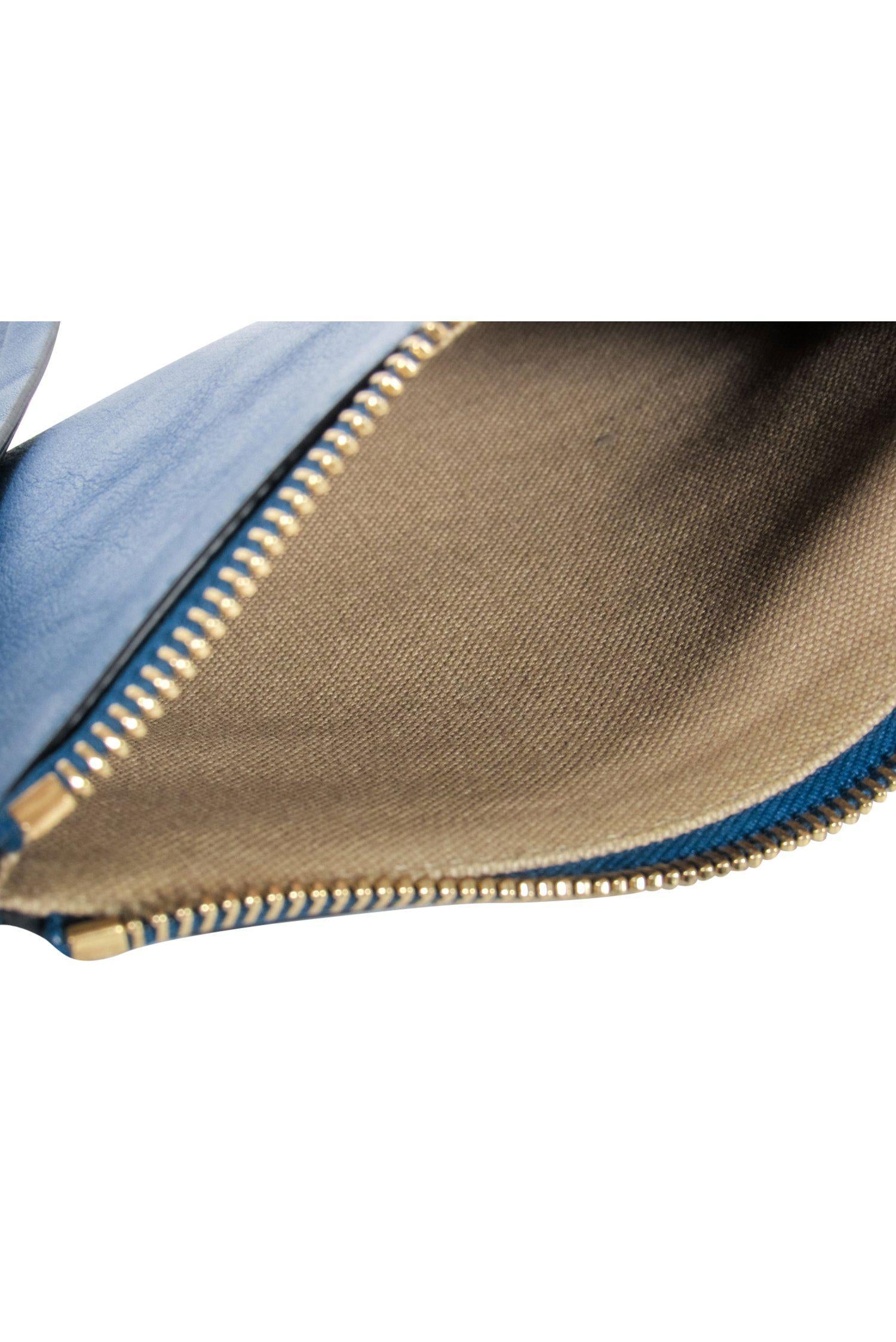 Chloe - Stunning Teal Leather Zippered Wristlet