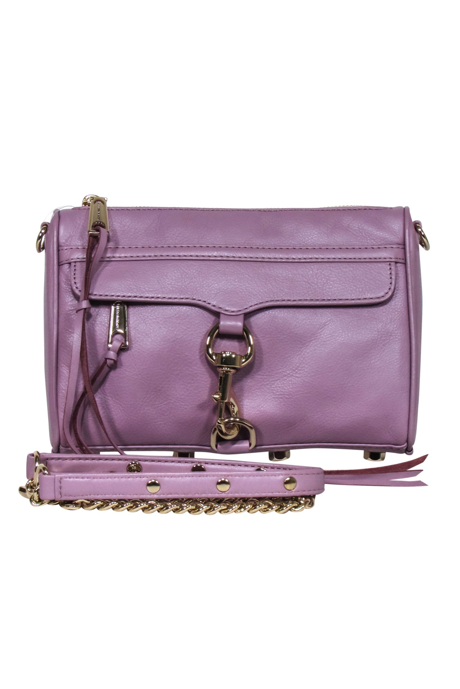 Rebecca Minkoff Lavender Leather Crossbody: Chic with Lobster Claw Clasp