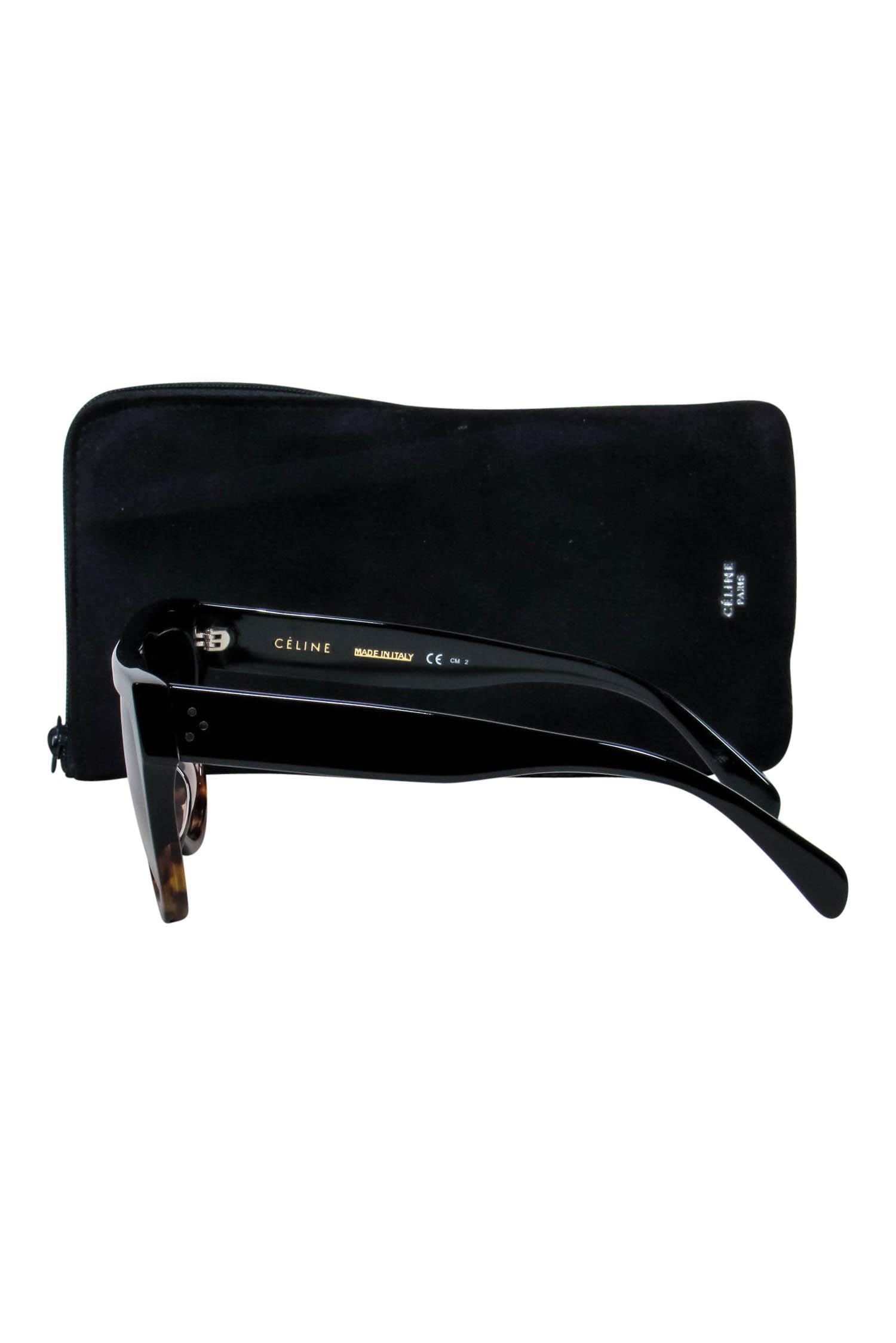 Celine's Stunning Black & Brown Gradient Shield Sunglasses