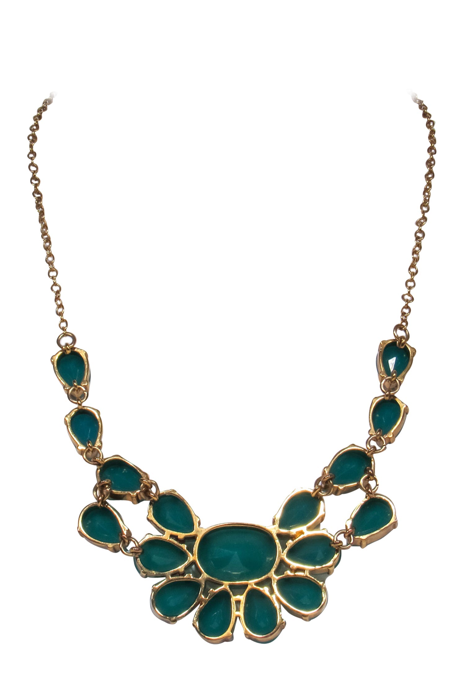 Kate Spade - Stunning Teal & Gold Faux Gem Statement Necklace