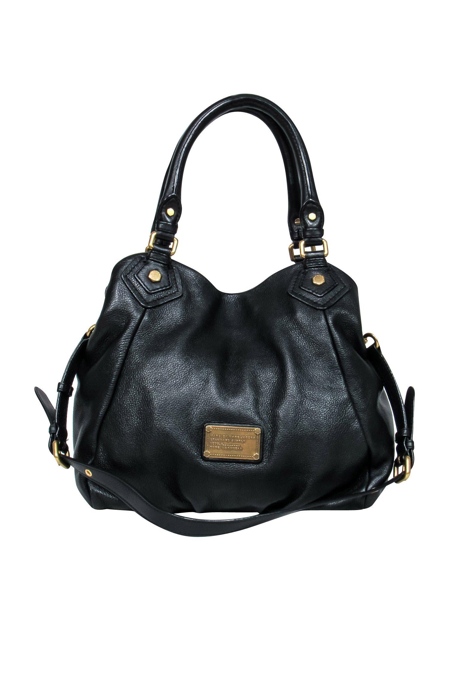 Marc by Marc Jacobs - Stylish Black Pebbled Leather Convertible Satchel