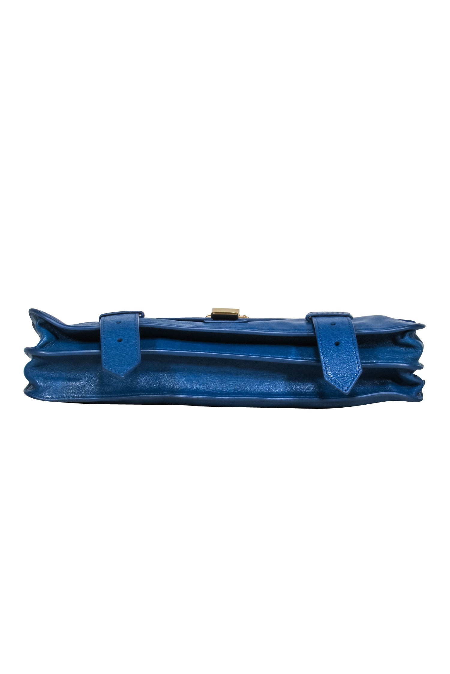 Proenza Schouler - Stunning Blue Leather Clasp Front Clutch for Unforgettable Nights