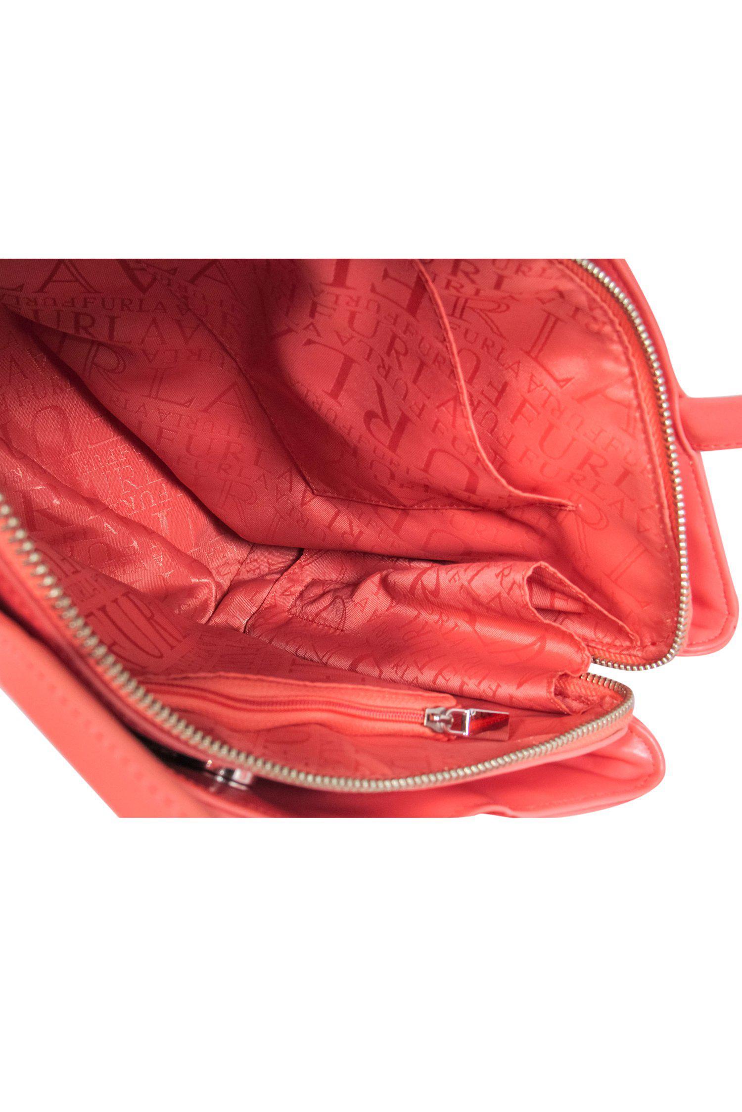 Furla - Stunning Coral Leather Structured Small Tote Bag