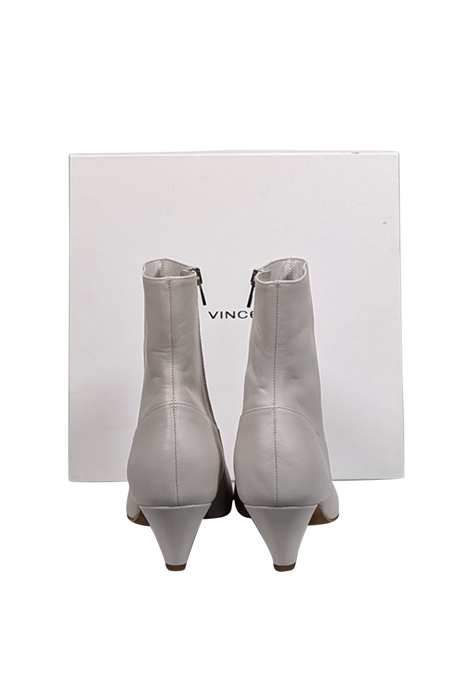 Vince Ivory Leather Meta Short Boots - Size 8.5: Chic and Stylish!