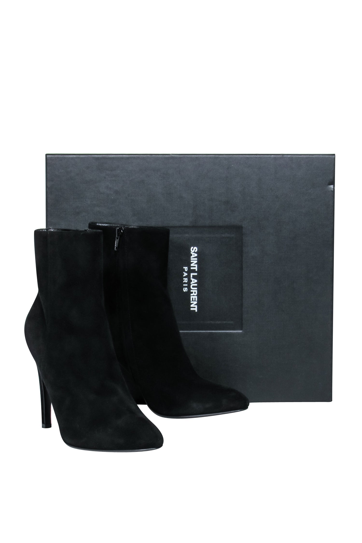 Saint Laurent Black Suede Booties - Size 8.5 - Elevate Your Fall/Winter Style!