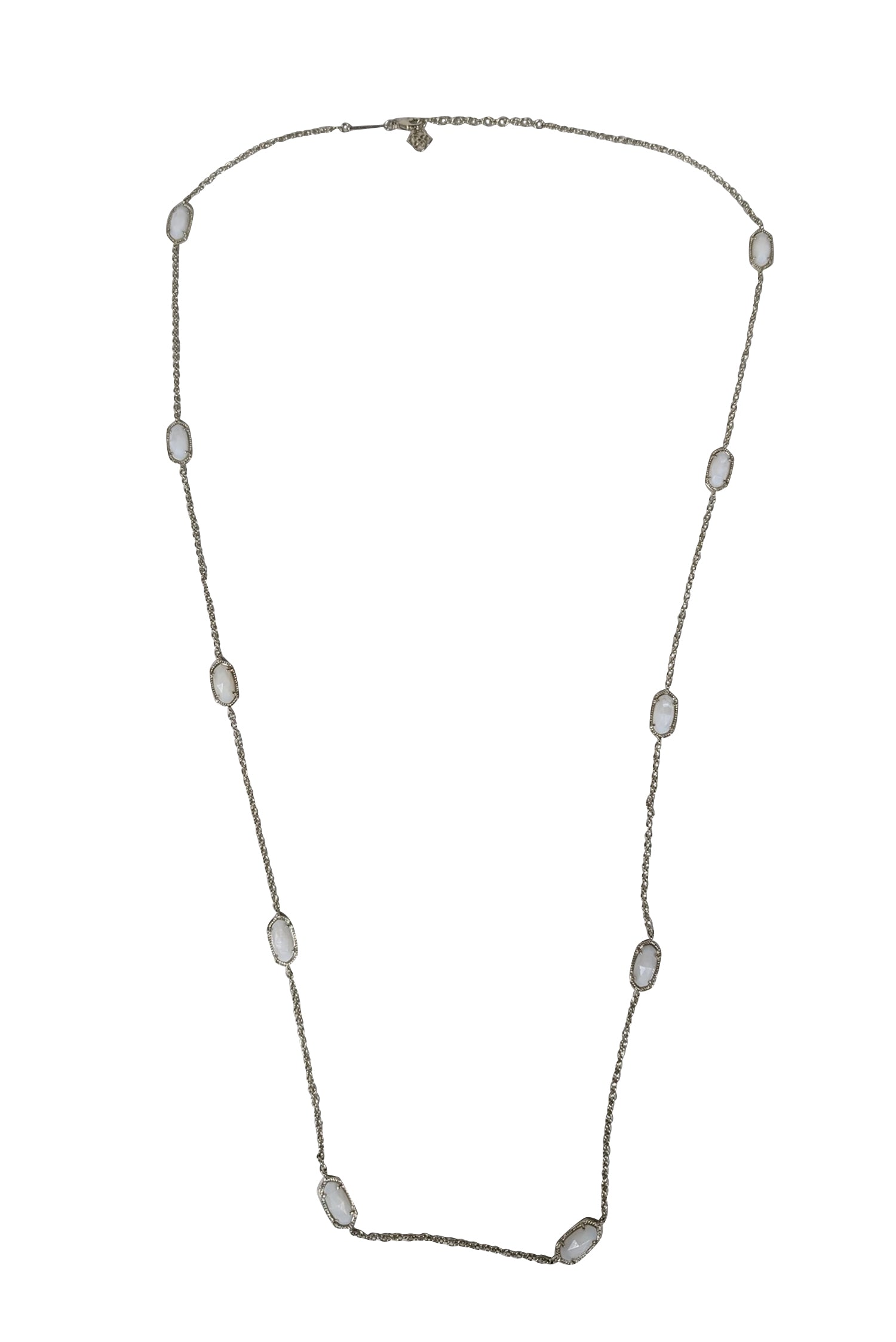 Kendra Scott - Stunning Light Gold Long Chain Necklace with Multi - White Pendants