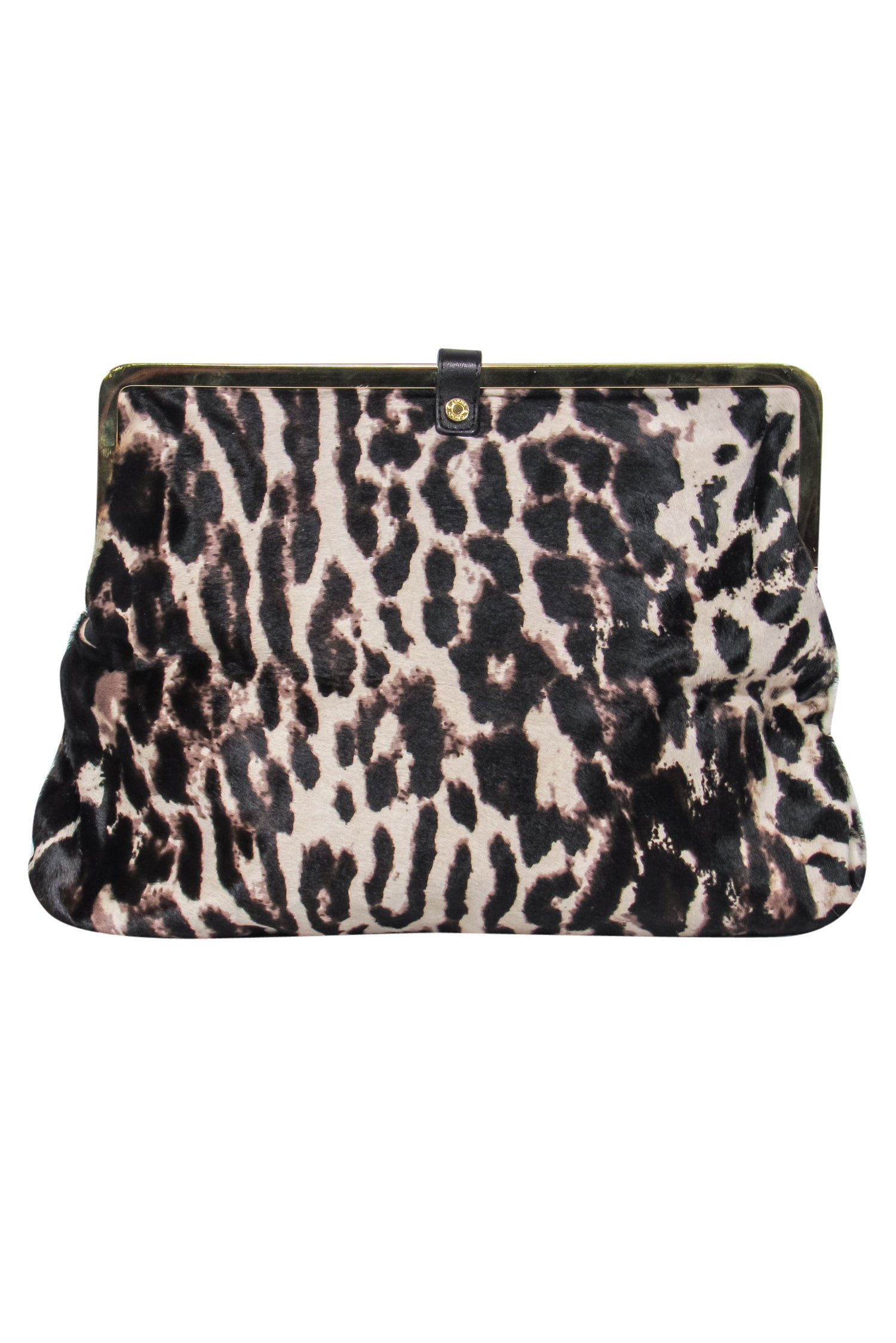 Jimmy Choo - Stunning Beige & Dark Brown Leopard Print Calf Hair Clutch