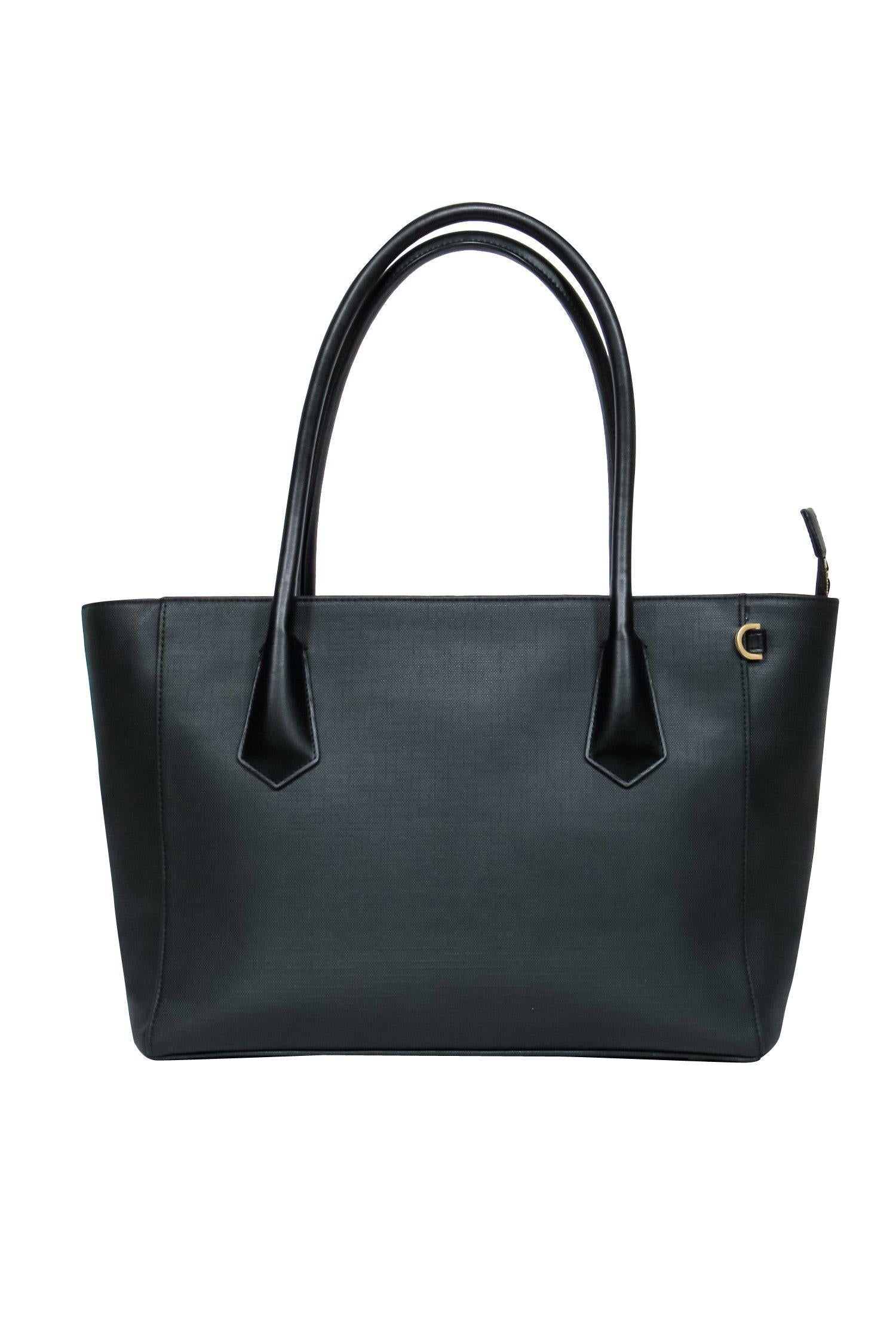 Dagne Dover - Stunning Black Large Textured Leather Tote Bag