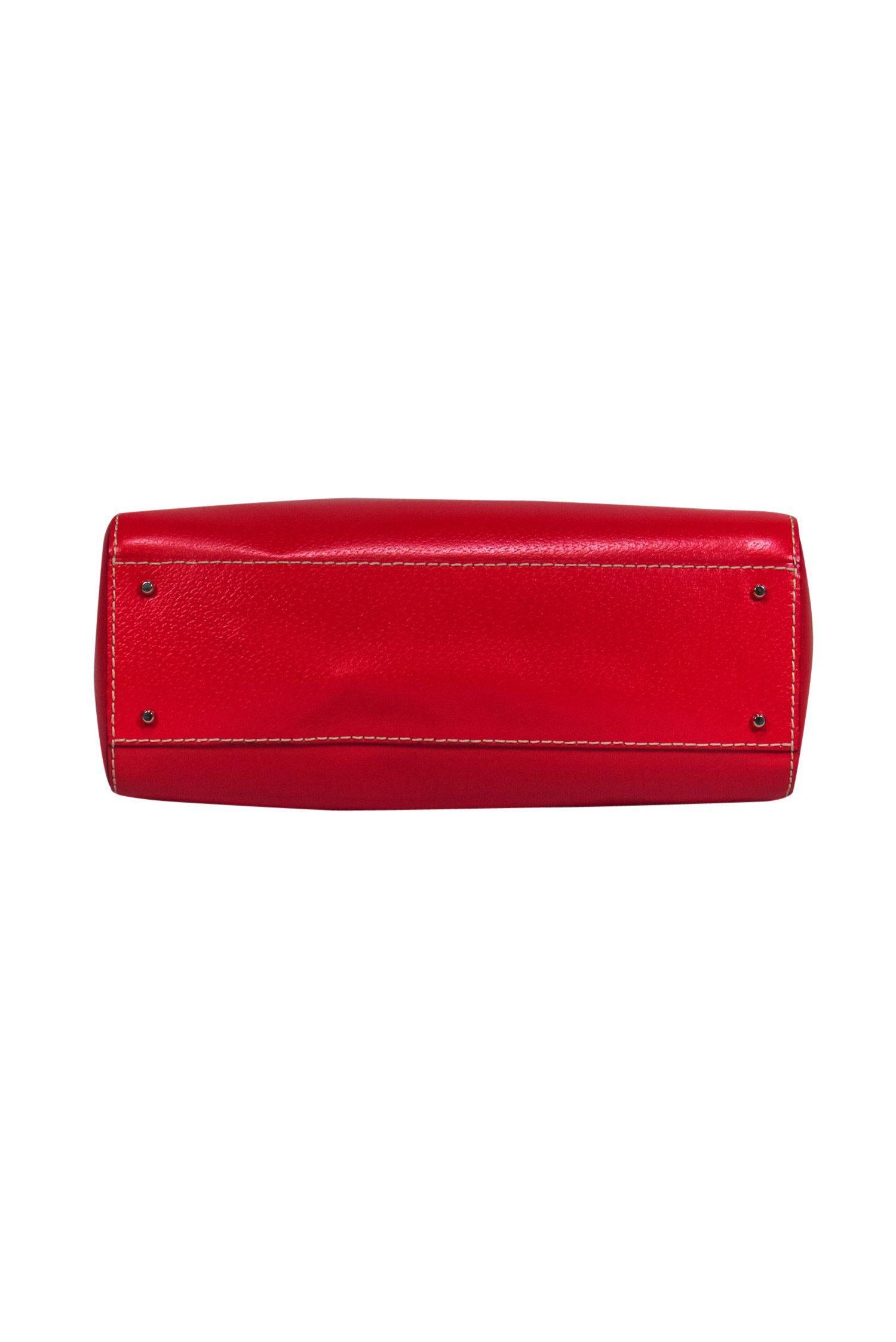 Kate Spade Red Leather Tote-Style Satchel: A Bold Fashion Statement