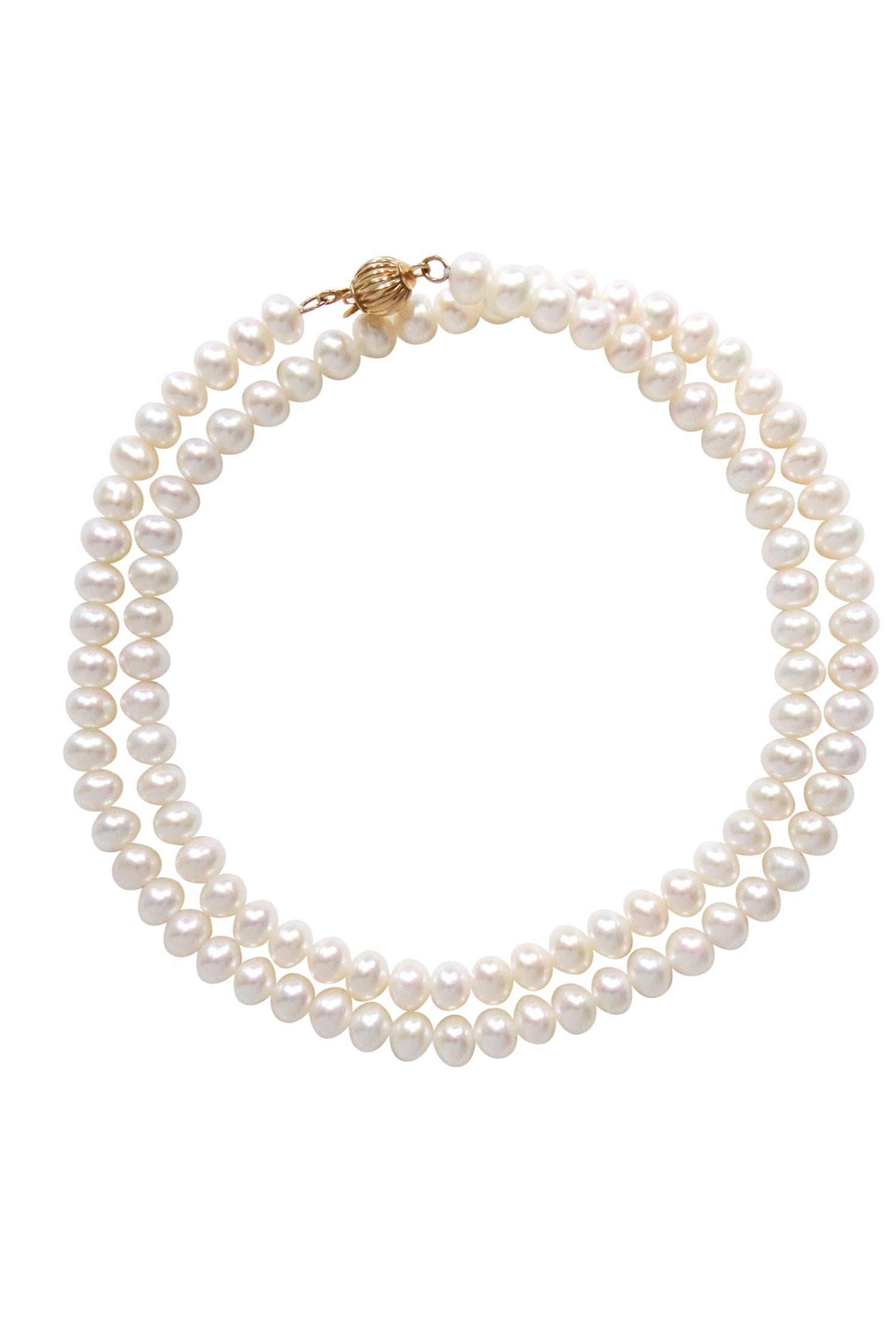 Elegant Genuine Pearl Necklace with 14k Gold Closure