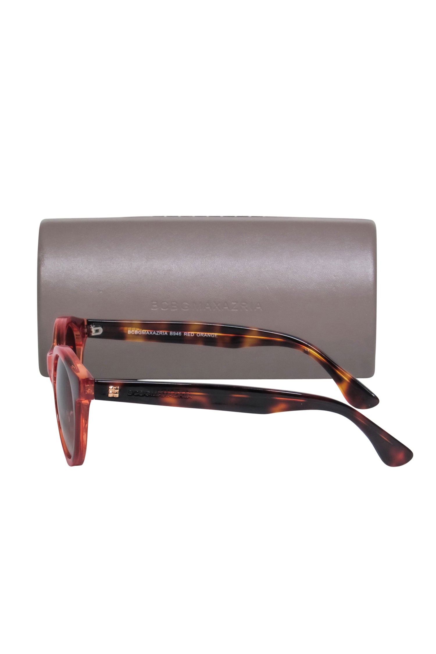 BCBG Max Azria - Stunning Red Orange Color - Block Small Round Sunglasses