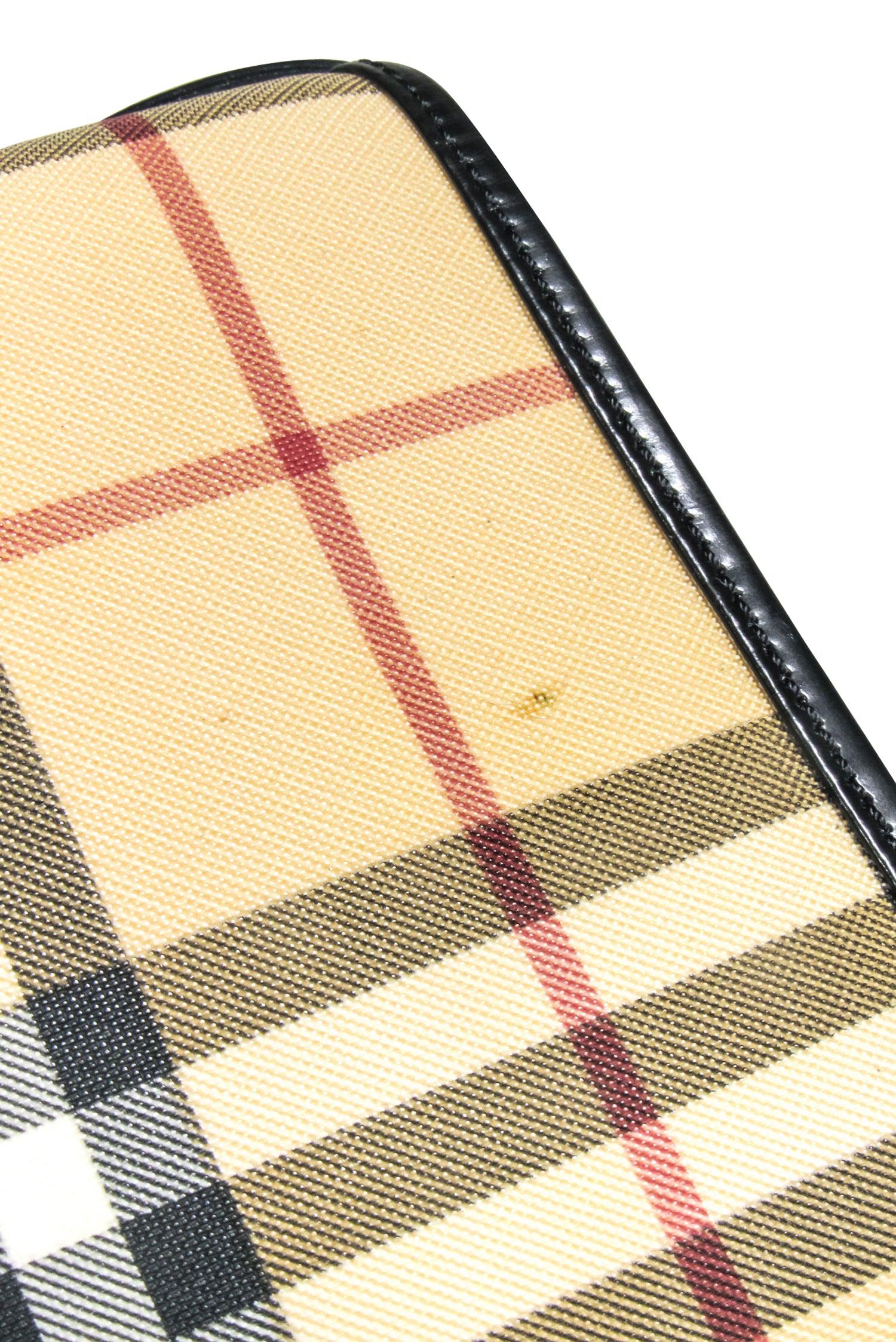 Burberry - Beige Signature Plaid Haymarket Baguette Shoulder Bag: A Style Statement