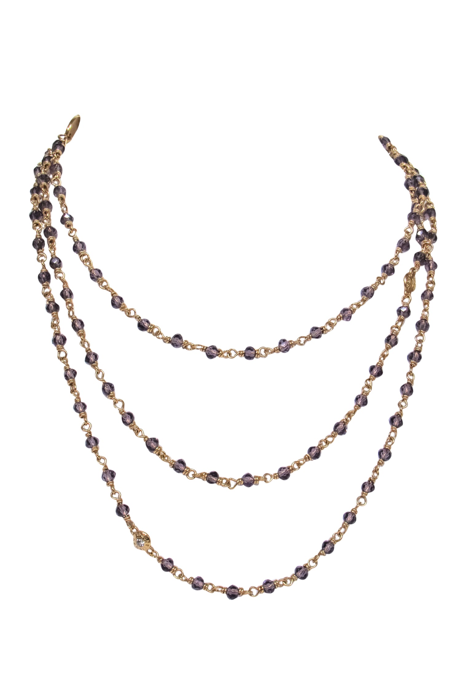 Henri Bendel's Stunning Gold Chain Necklace with Purple Jewels