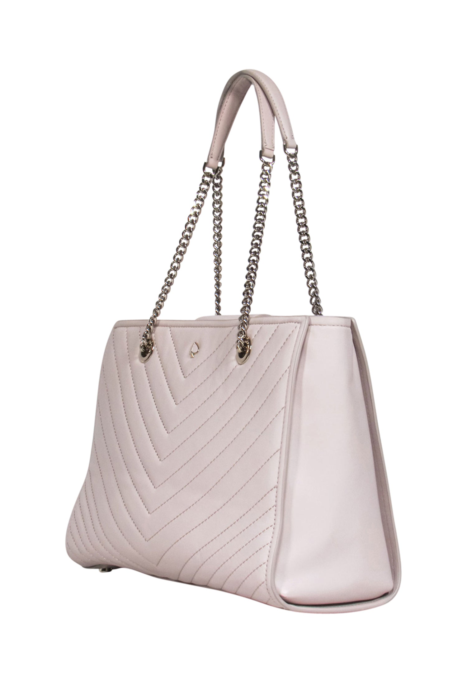 Kate Spade - Elegant Beige Leather Chevron Stitch Shoulder Handbag