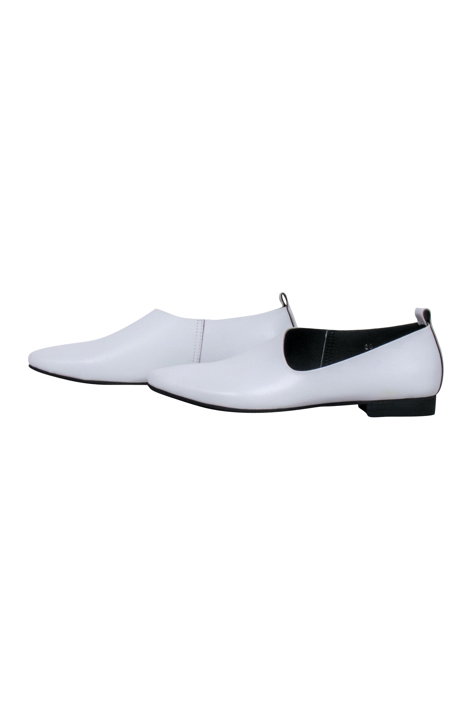 All Black's Irresistible White Leather Flats - Size 6