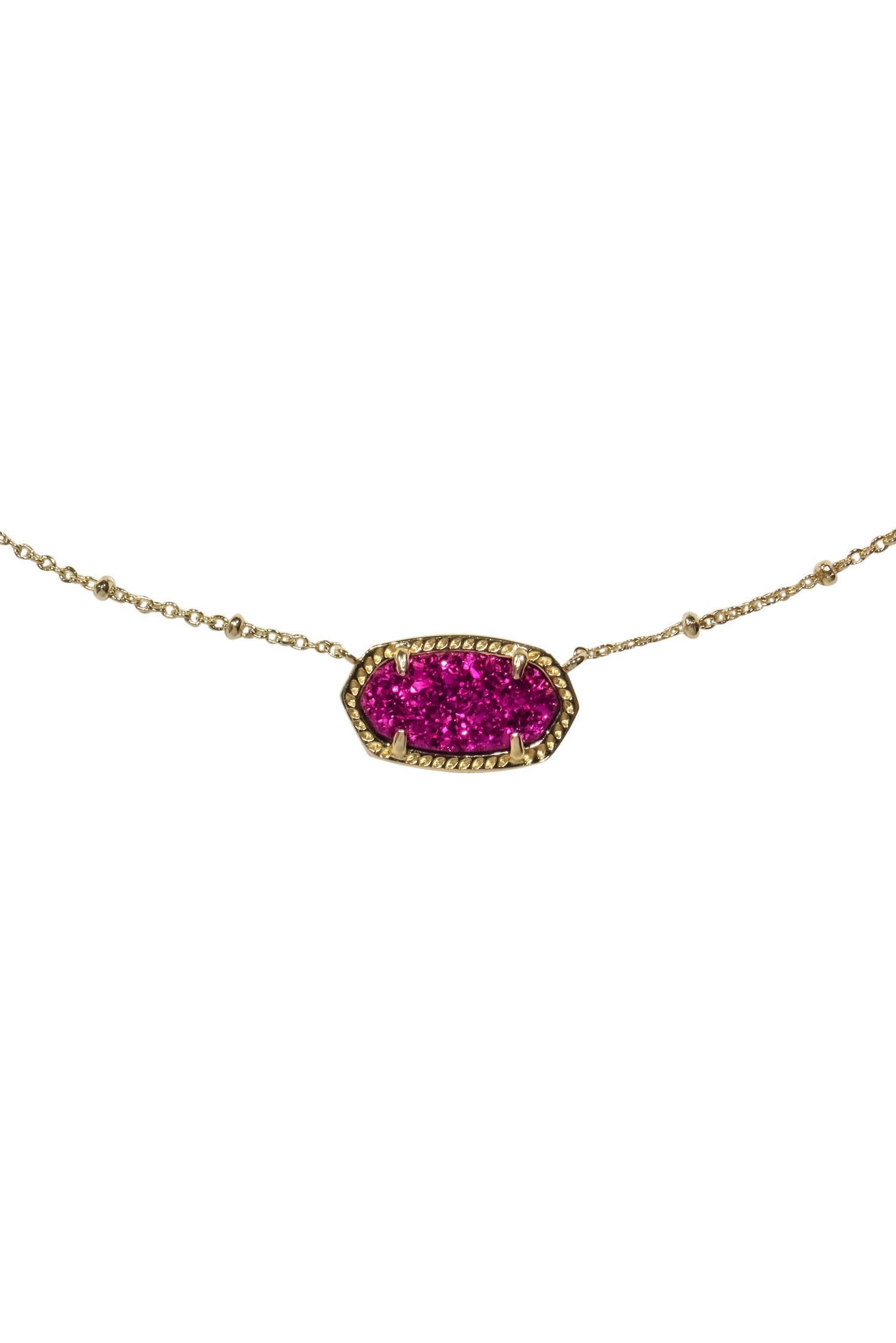 Kendra Scott - Stunning Gold Chain Necklace with Sparkly Magenta Stone