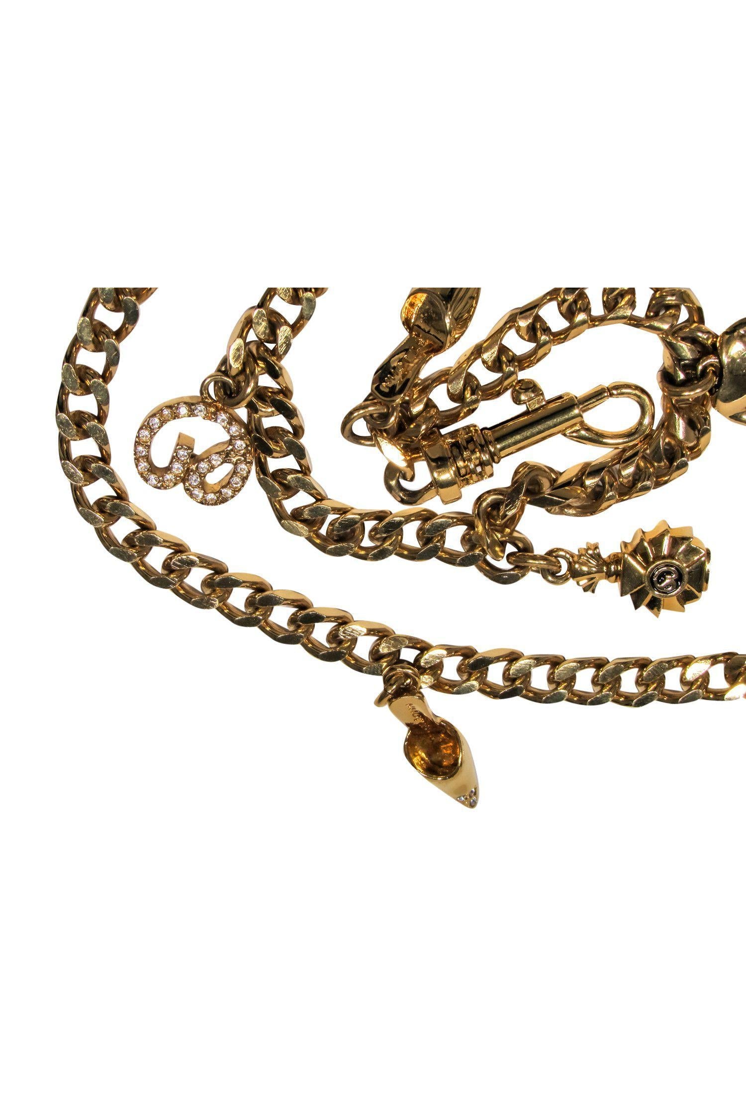 St. John Gold 40th Anniversary Glamorous Charm Chain Belt