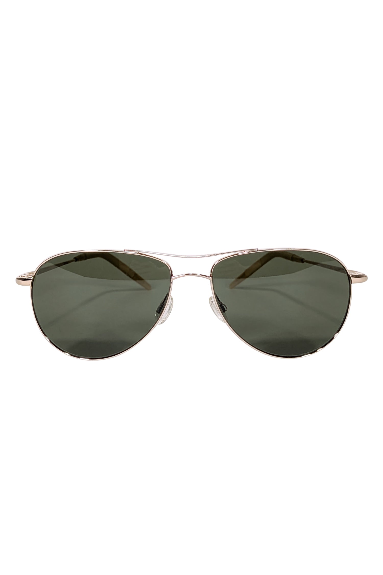 Oliver Peoples Gold Aviator Sunglasses with Stunning Black Lenses