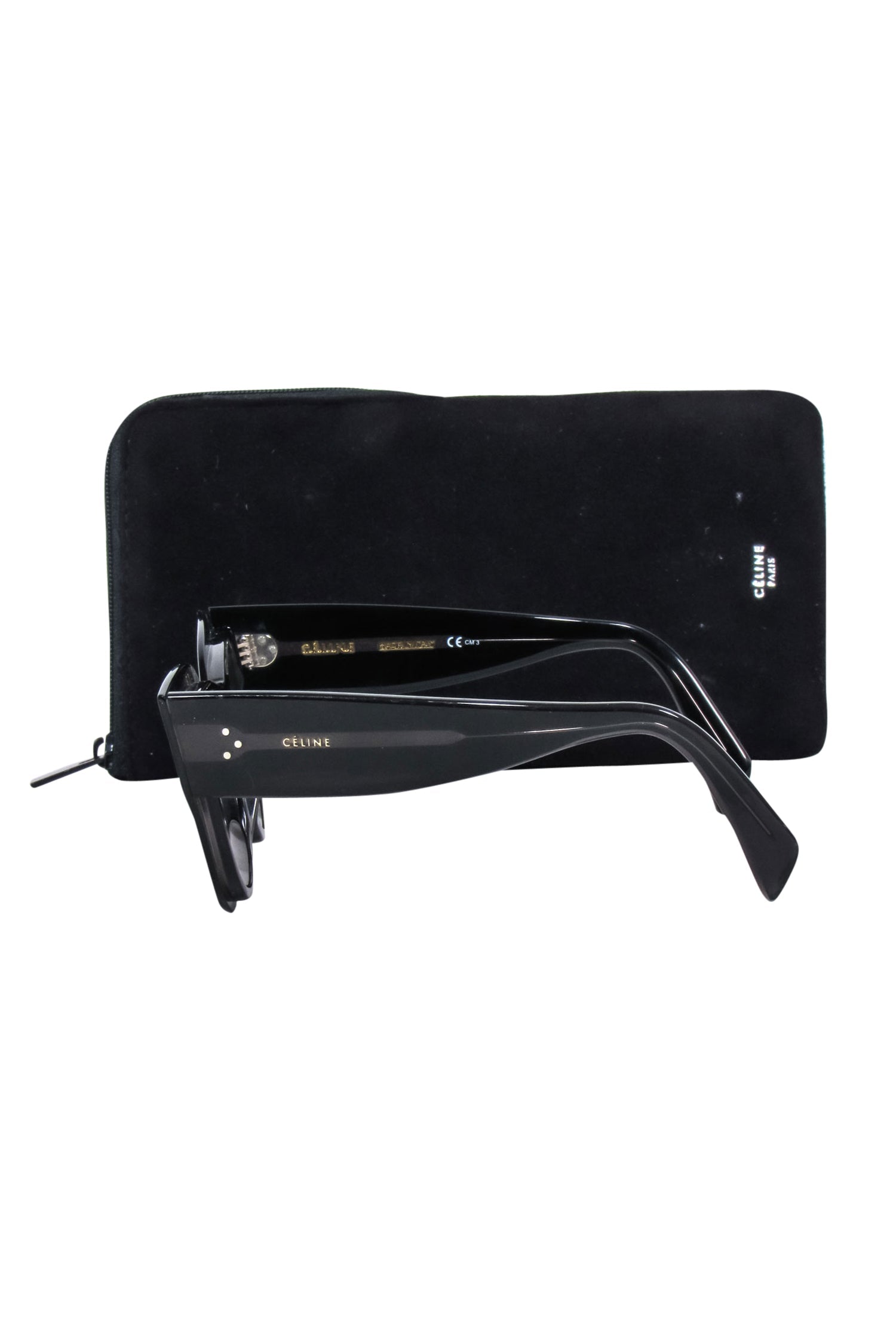 Celine Black Rounded Cat-Eye Fashion Sunglasses