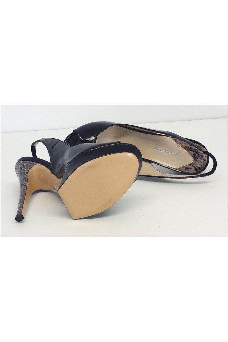 Gorgeous Nicholas Kirkwood Black Patent Leather Platform Slingbacks in Size 7 - Grab Yours Now!