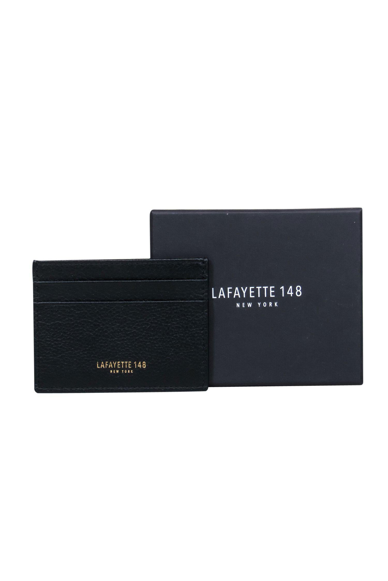 Lafayette 148 - Stylish Black Pebbled Leather Card Holder