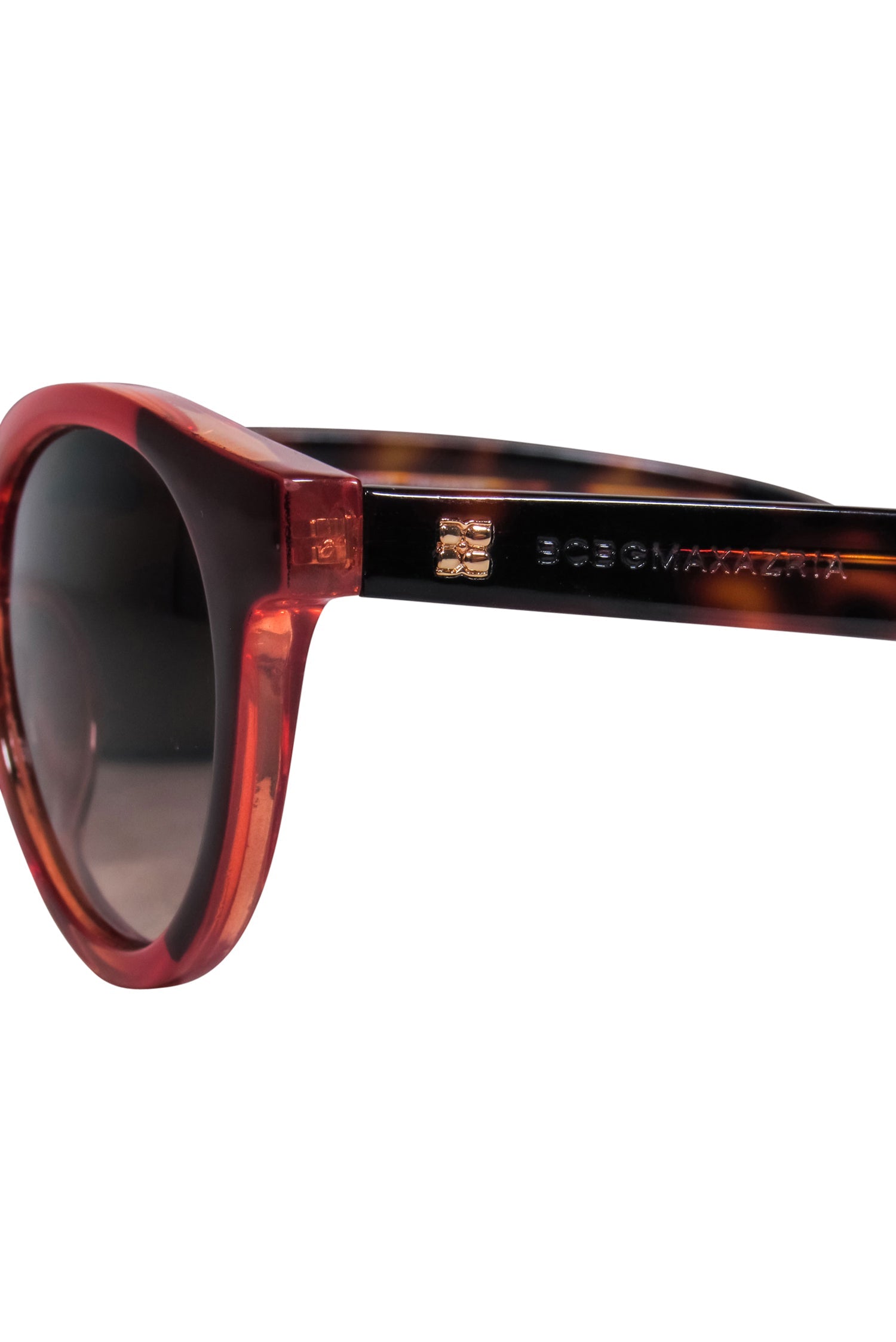 BCBG Max Azria - Stunning Red Orange Color - Block Small Round Sunglasses